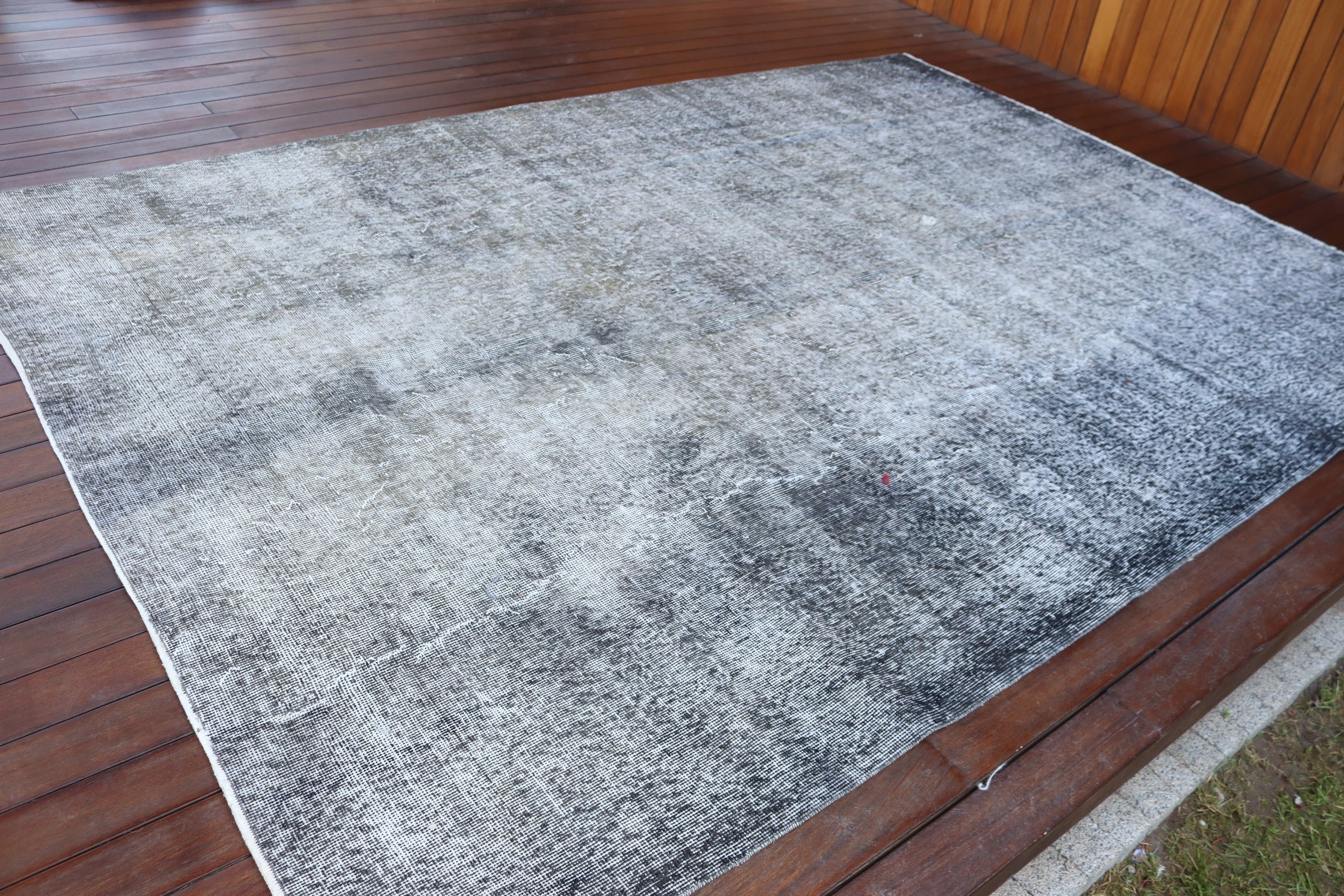 Turkish Rugs, Cool Rugs, Large Oushak Rugs, 6.8x9.7 ft Large Rug, Office Rug, Living Room Rug, Gray Oushak Rug, Vintage Rugs