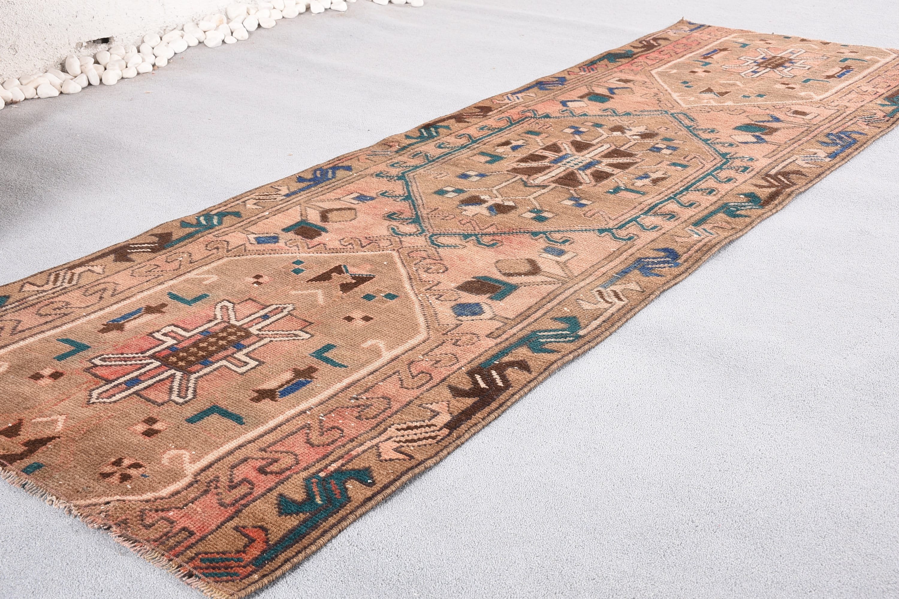 Corridor Rugs, Oriental Rugs, Cool Rugs, Brown Bedroom Rug, Vintage Rug, Kitchen Rugs, Turkish Rug, Rugs for Runner, 2.8x8.2 ft Runner Rug