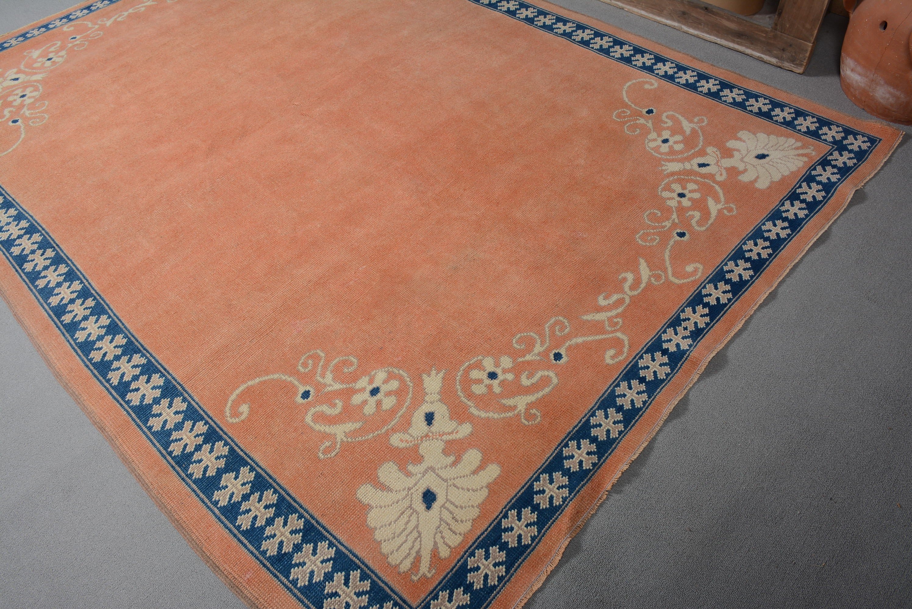 Salon Rugs, Home Decor Rug, Orange  6x8.3 ft Large Rug, Vintage Decor Rugs, Bedroom Rugs, Vintage Rug, Cool Rug, Turkish Rug