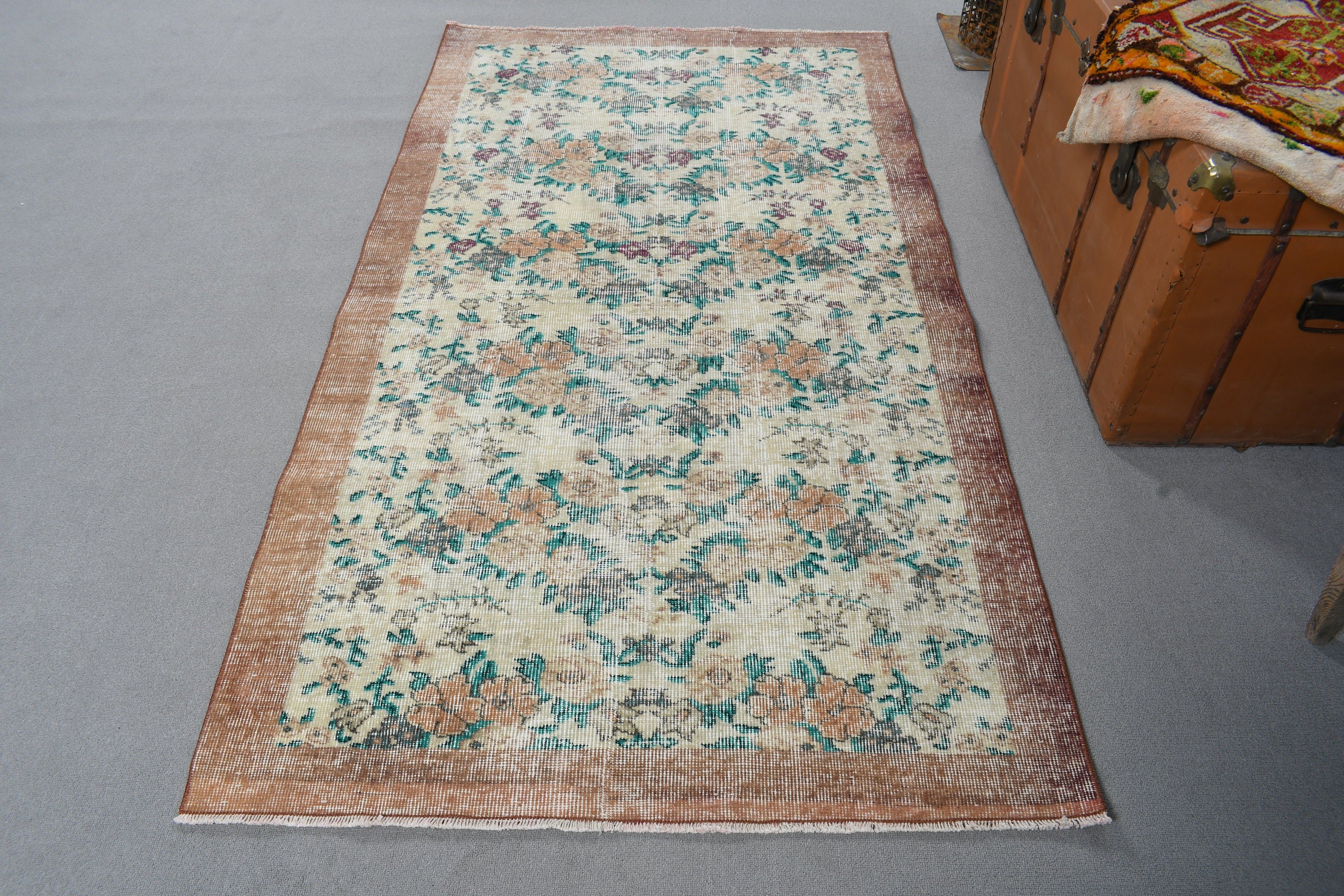 Oushak Area Rugs, Cool Rugs, 3.7x6.7 ft Area Rugs, Nursery Rugs, Beige Bedroom Rugs, Rugs for Indoor, Vintage Rugs, Boho Rug, Turkish Rug