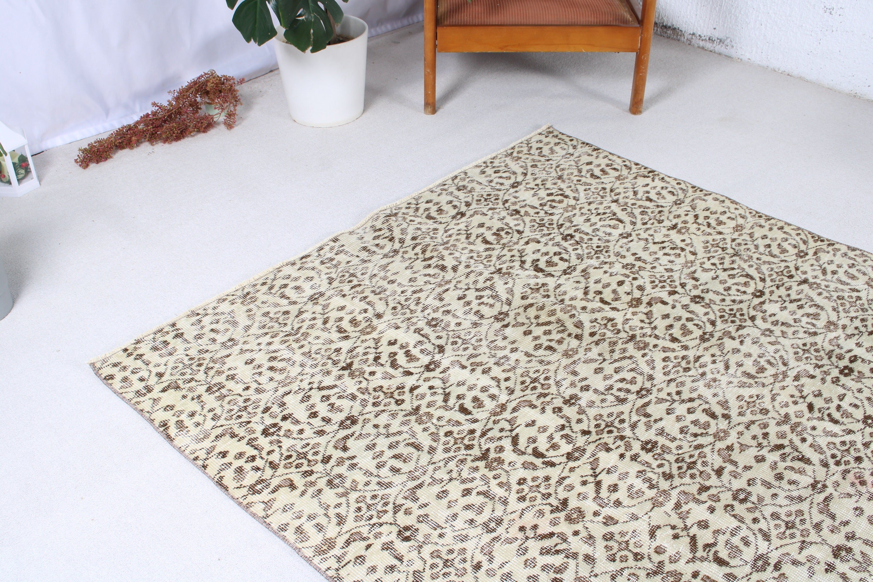 Vintage Rugs, Boho Rug, Brown Moroccan Rug, Vintage Area Rug, 5x7.1 ft Area Rugs, Turkish Rug, Floor Rugs, Neutral Rugs, Rugs for Floor