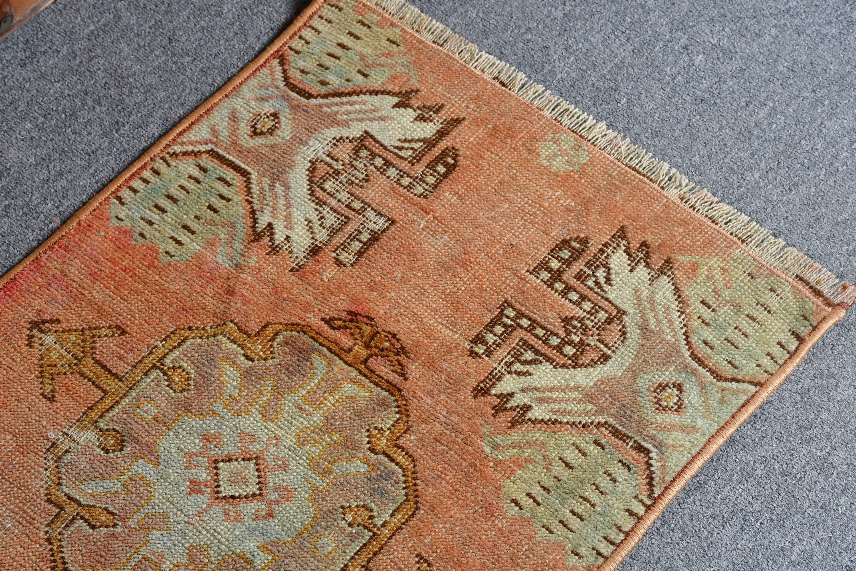 Entry Rug, Vintage Rug, Brown Floor Rugs, Turkish Rug, Door Mat Rugs, Home Decor Rug, Moroccan Rugs, 1.4x2.5 ft Small Rug, Outdoor Rugs