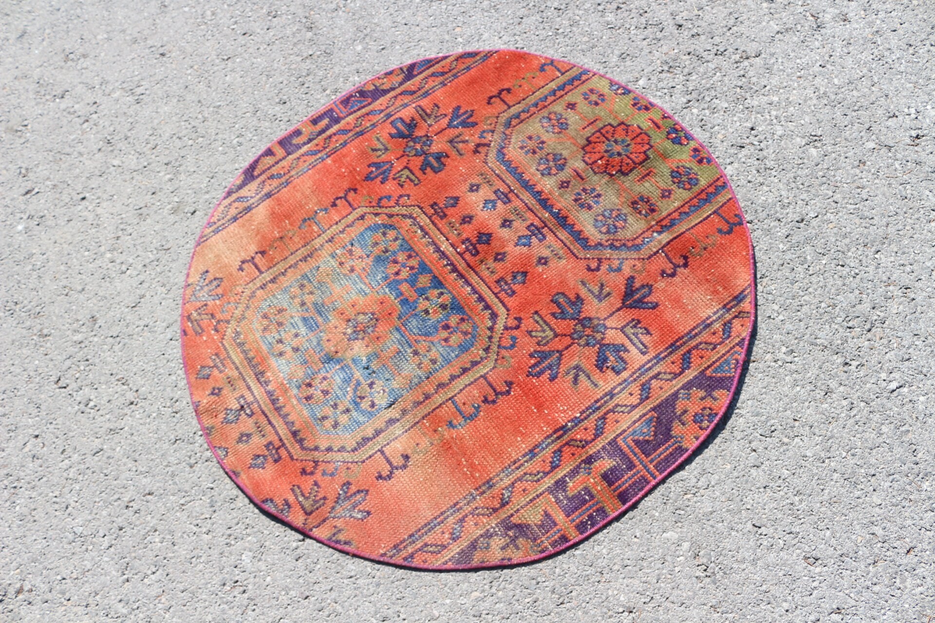 Vintage Halı, 3.3x3.3 ft Küçük Halı, Kırmızı Yatak Odası Halısı, Paspas Halıları, Türk Halısı, Pastel Halılar, Mutfak Halıları, Oushak Halısı, Çocuk Halıları