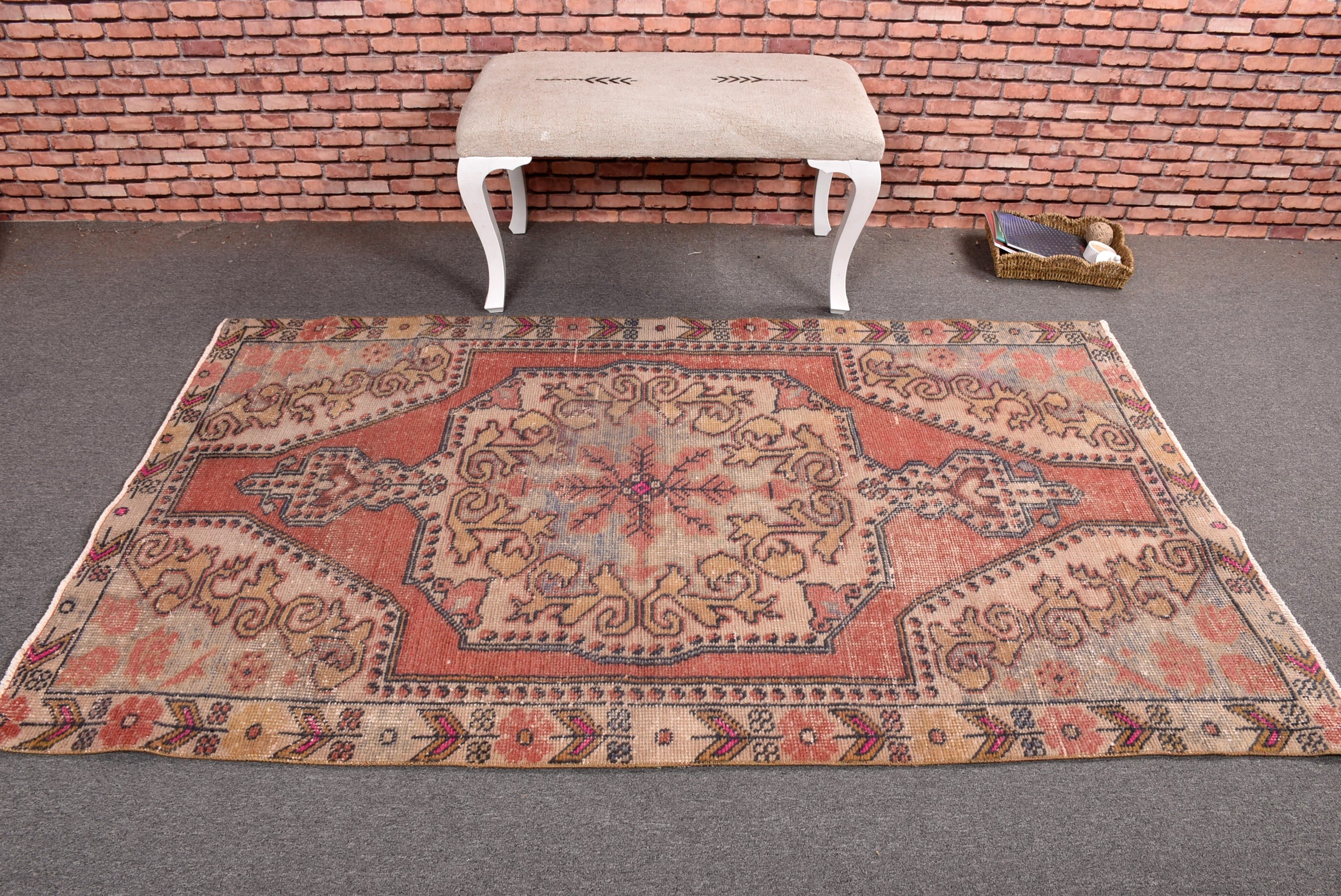 Türk Halıları, Lüks Halılar, Aztek Halısı, 4,1x6,8 ft Alan Halıları, Vintage Alan Halısı, Vintage Halılar, Kırmızı Fas Halısı, Modern Halılar, Oushak Alan Halıları