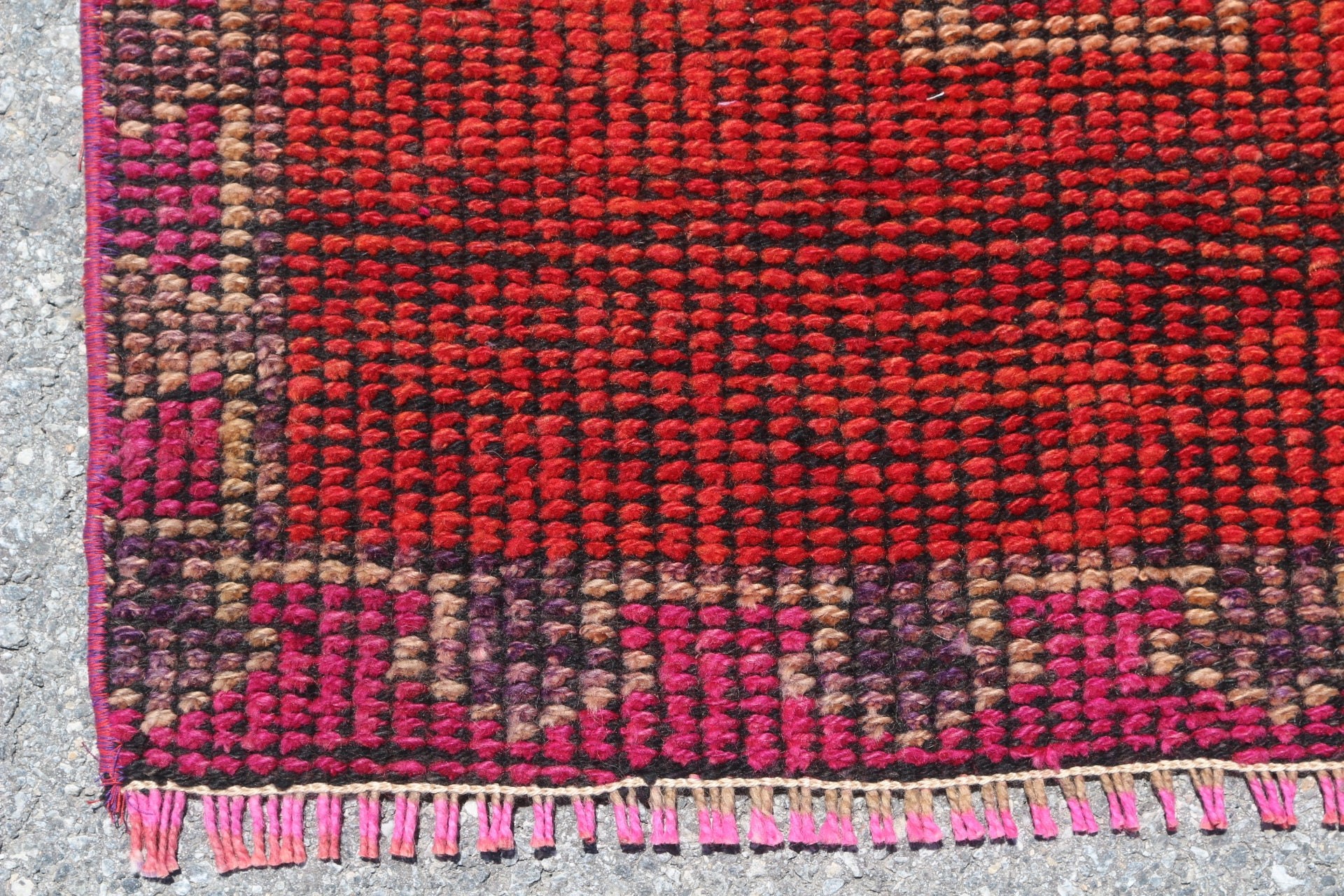 Anatolian Rug, Wool Rug, 3x10.6 ft Runner Rug, Red Bedroom Rugs, Rugs for Stair, Pale Rug, Vintage Rugs, Stair Rugs, Retro Rug, Turkish Rug