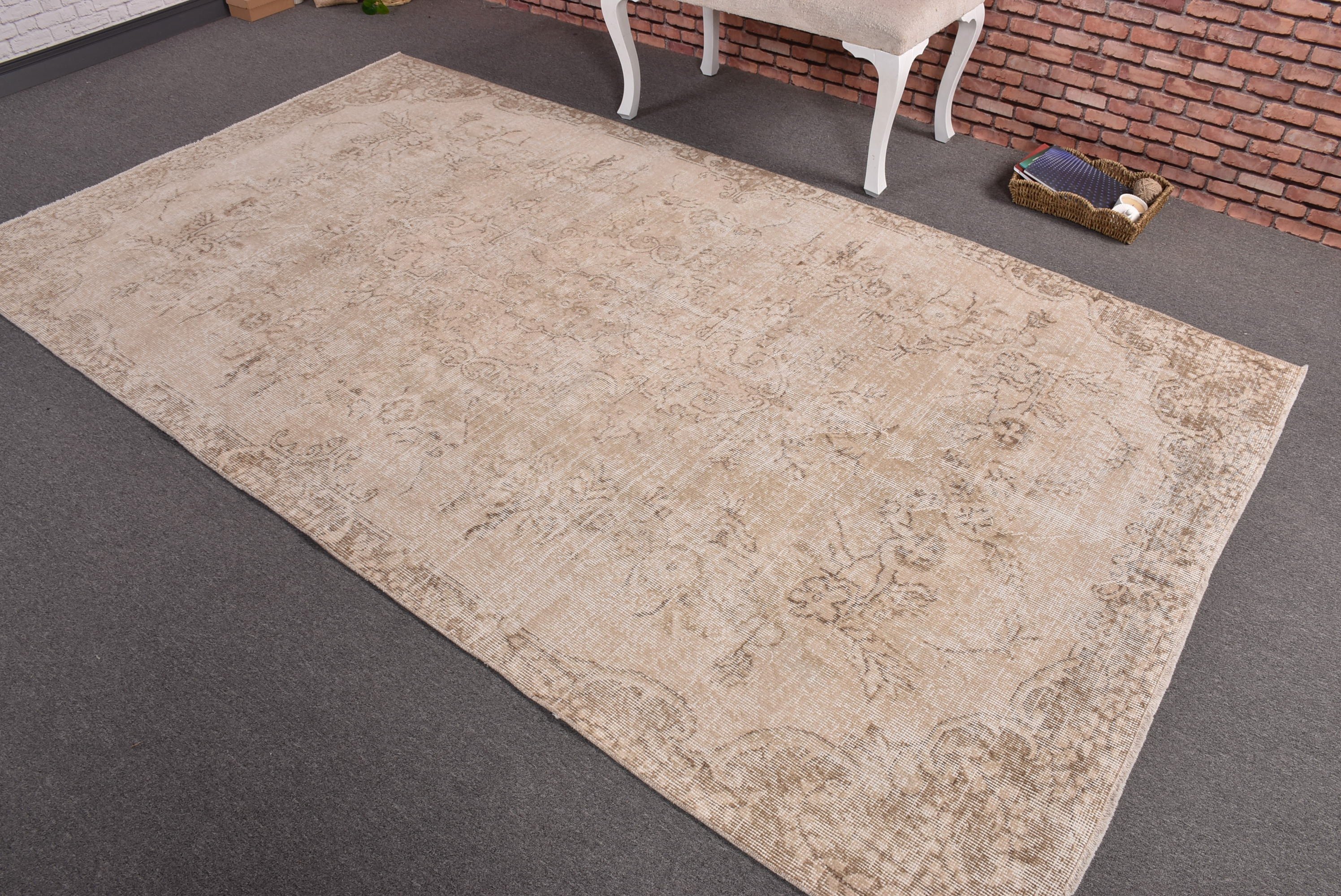 Dining Room Rugs, Vintage Rug, 5.3x9.4 ft Large Rug, Turkish Rug, Home Decor Rugs, Cool Rugs, Beige Modern Rug, Large Vintage Rug