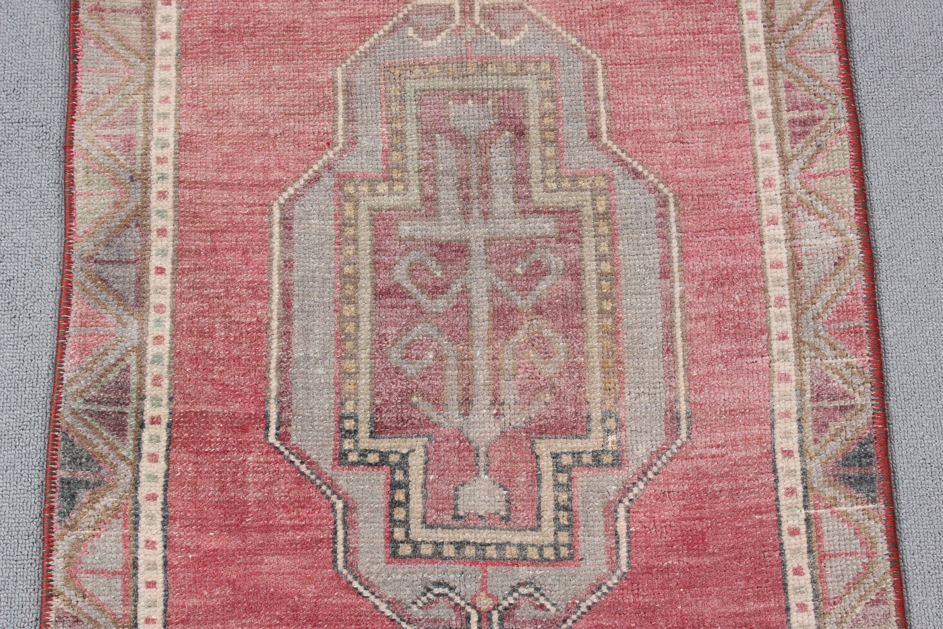 Kitchen Rug, Turkish Rugs, 1.7x1.9 ft Small Rug, Entry Rugs, Small Boho Rugs, Vintage Rug, Aesthetic Rug, Statement Rugs, Red Oriental Rugs