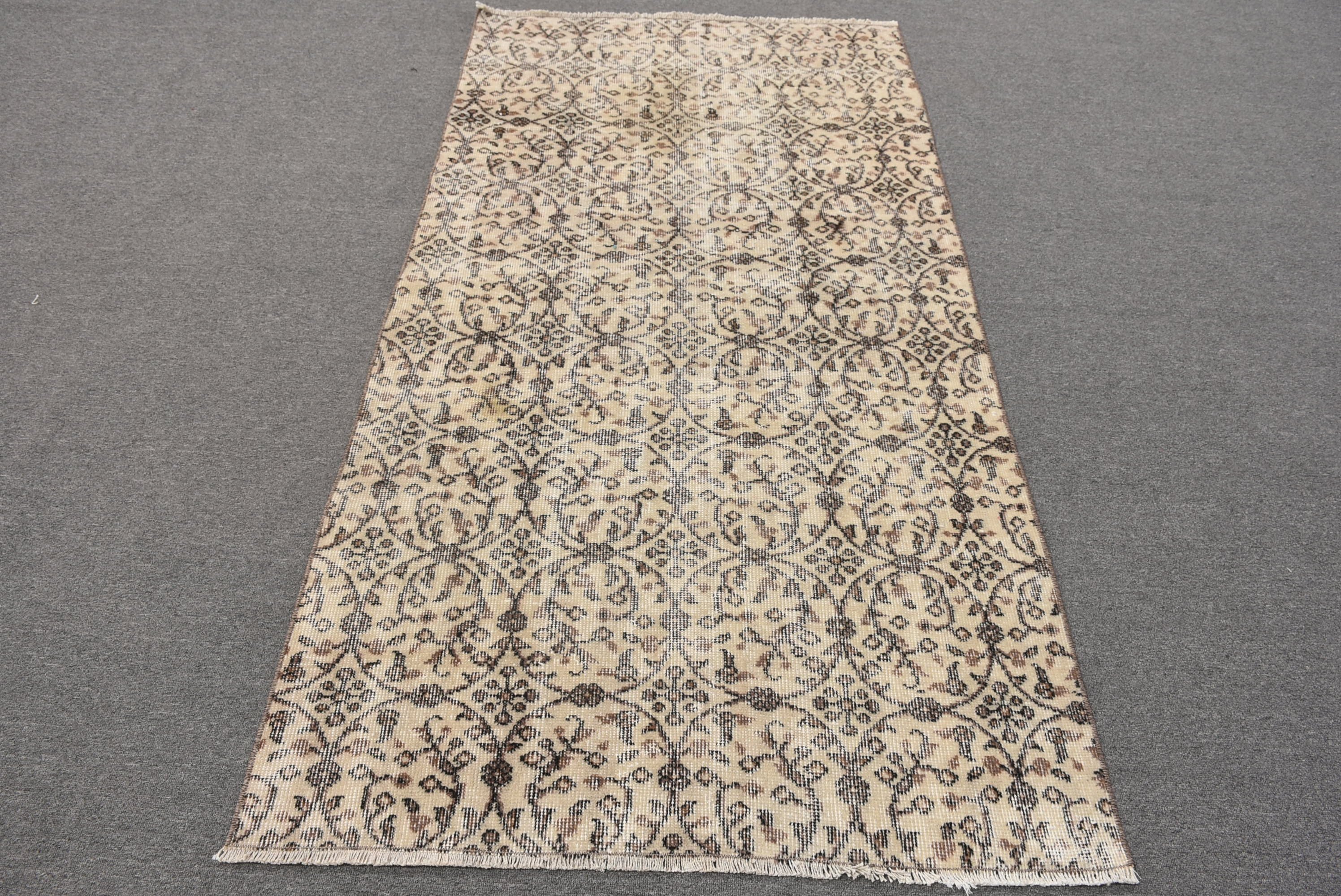 Kitchen Rugs, 3.6x6.7 ft Area Rug, Floor Rugs, Vintage Rug, Beige Home Decor Rugs, Oriental Rugs, Rugs for Living Room, Turkish Rug