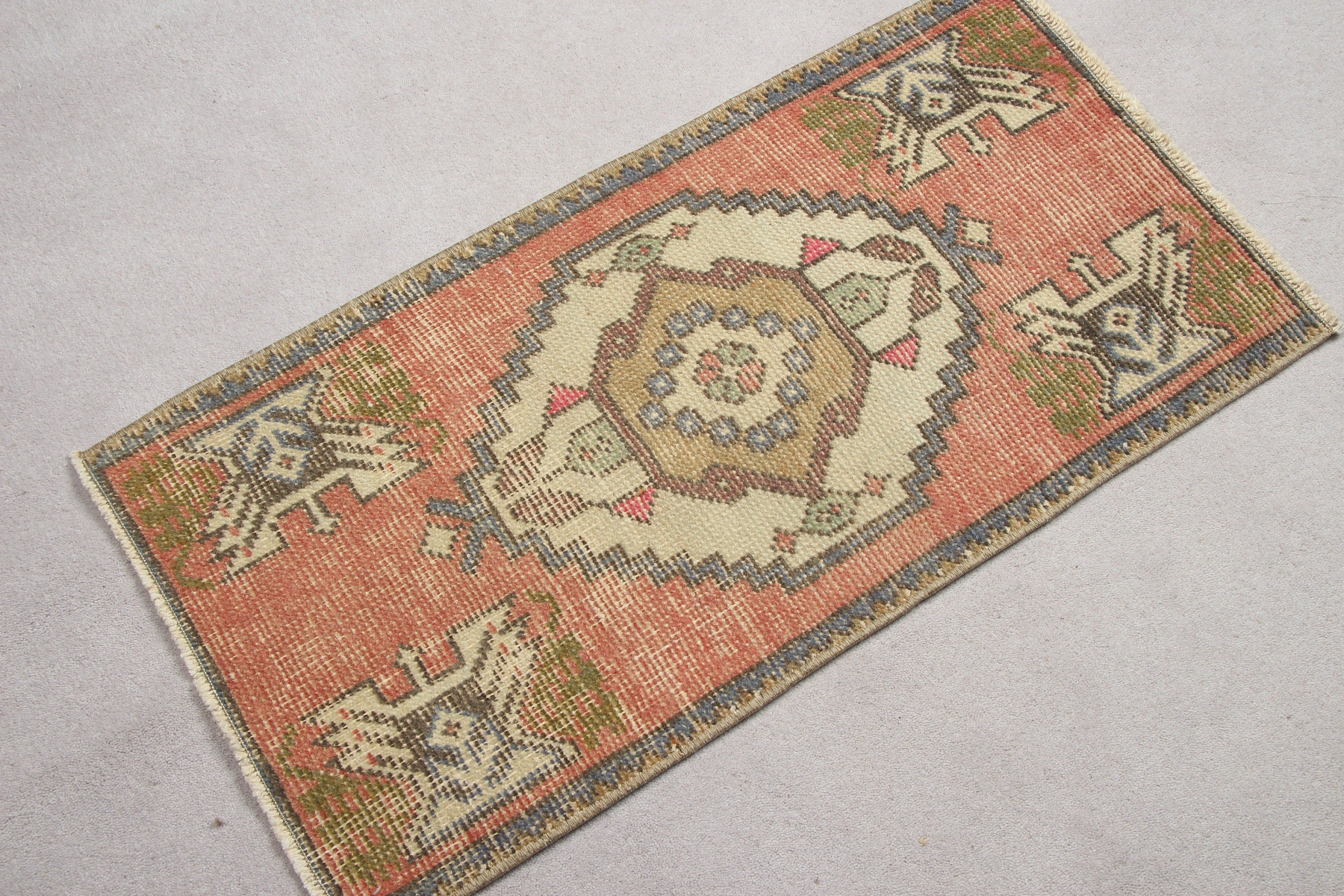 Red Home Decor Rug, 1.5x3 ft Small Rugs, Vintage Rugs, Antique Rugs, Rugs for Entry, Oushak Rug, Turkish Rug, Door Mat Rugs, Bath Rug