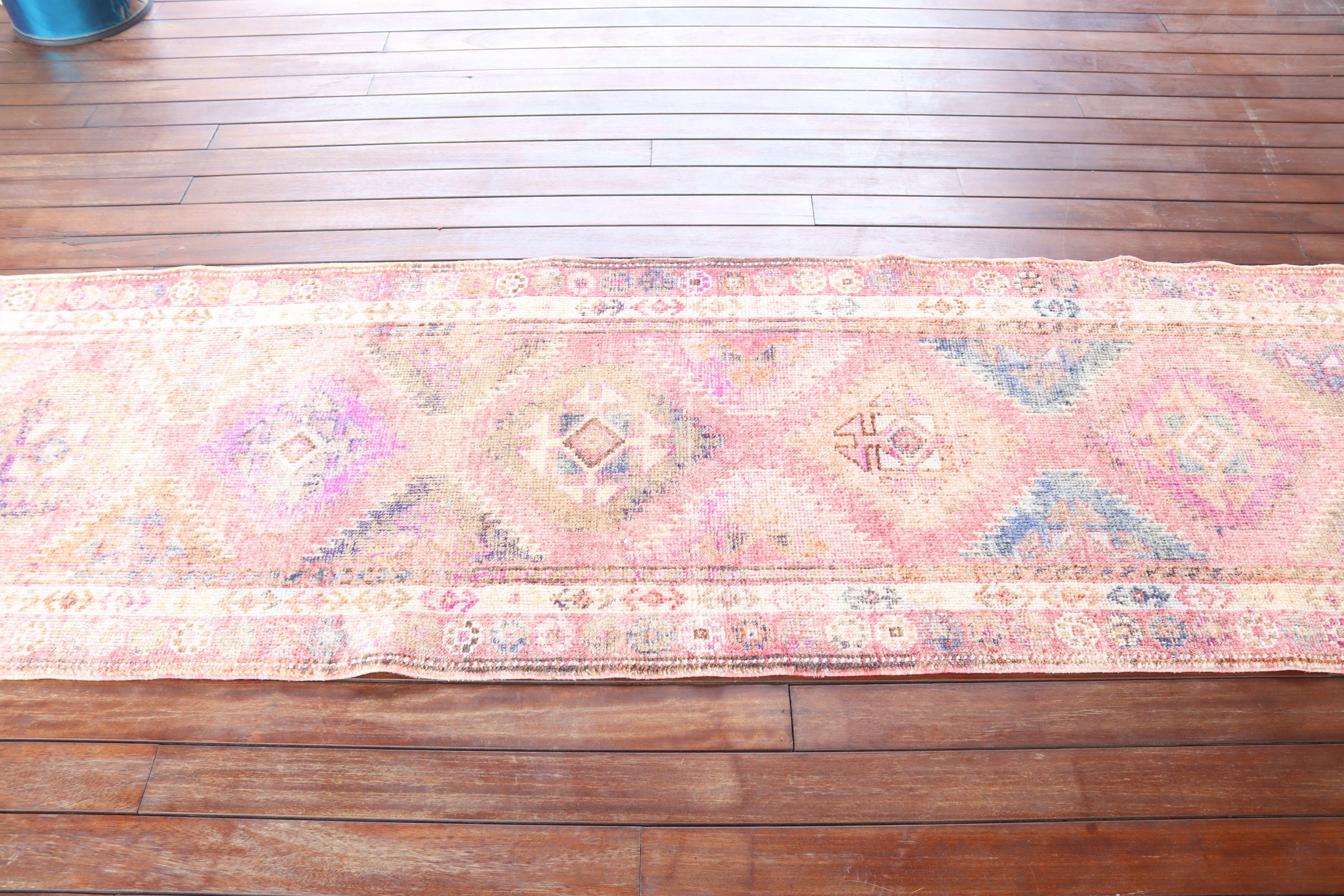 2.6x11.5 ft Runner Rug, Statement Rug, Long Runner Rugs, Oushak Rug, Turkish Rugs, Pink Anatolian Rug, Rugs for Corridor, Vintage Rug