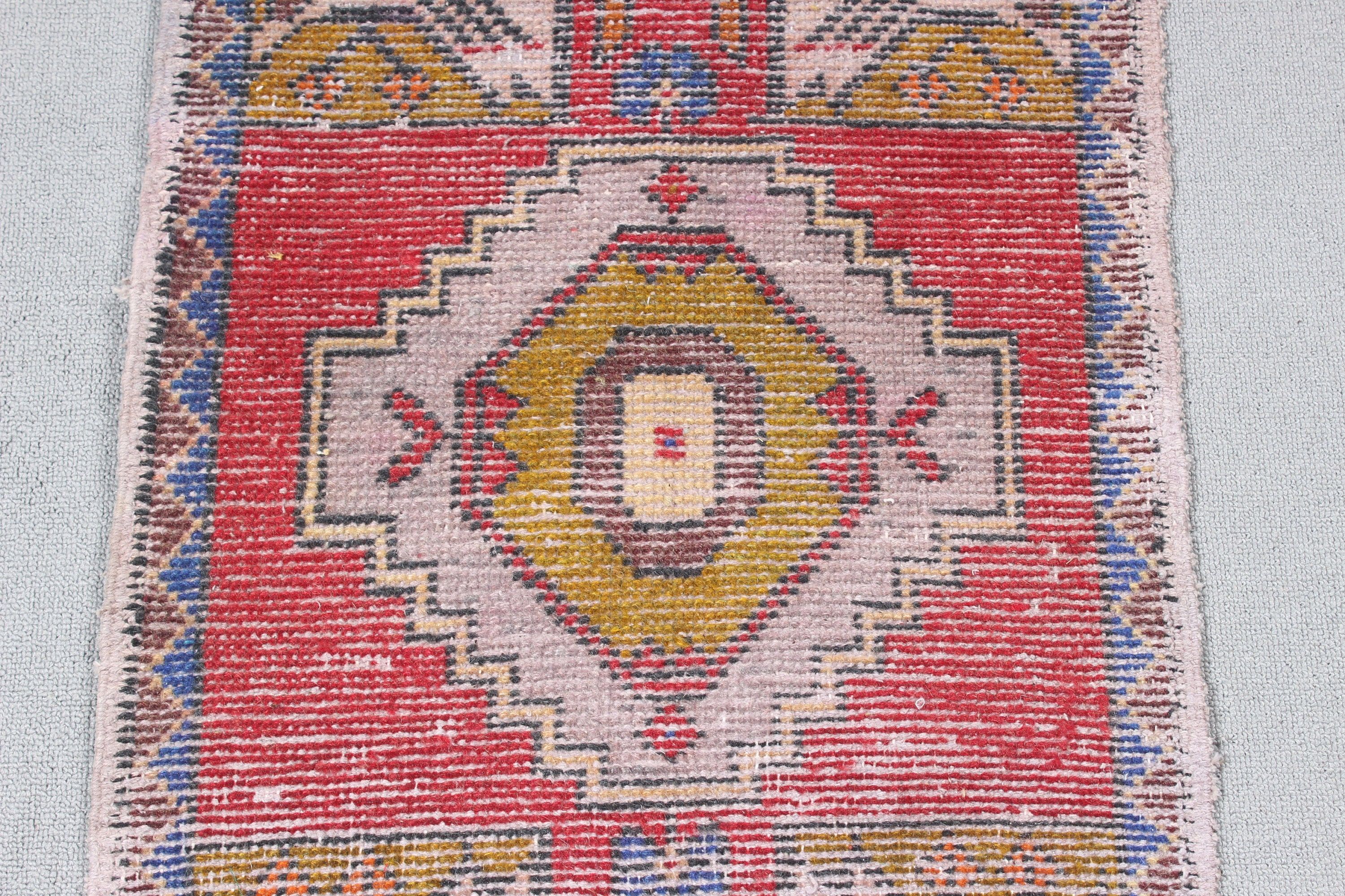 1.6x3 ft Small Rugs, Floor Rugs, Red Neutral Rug, Turkish Rugs, Small Boho Rugs, Exotic Rugs, Vintage Rug, Small Area Rugs