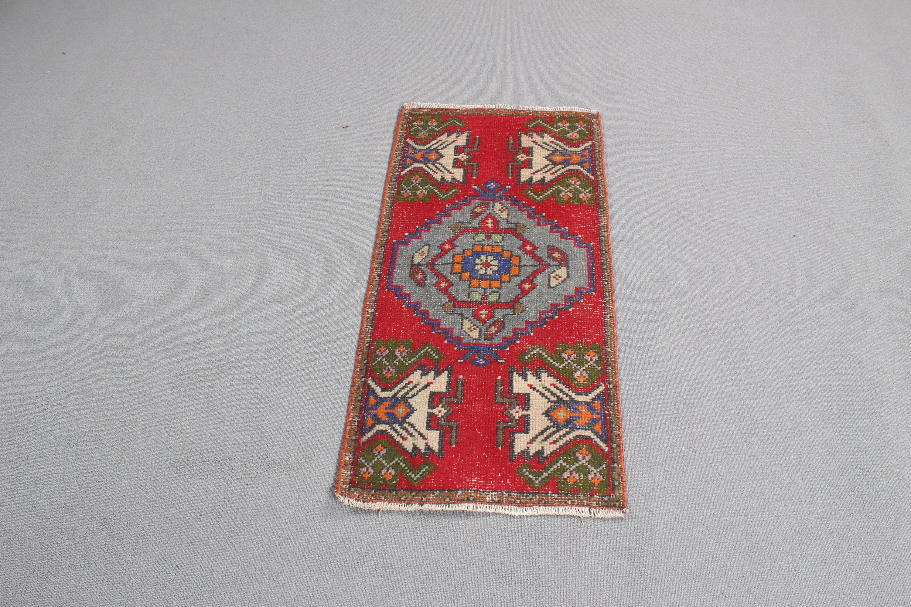 Handwoven Rugs, Moroccan Rug, Small Vintage Rugs, Red Geometric Rug, Vintage Rugs, Nursery Rugs, Turkish Rugs, 1.6x3.1 ft Small Rug