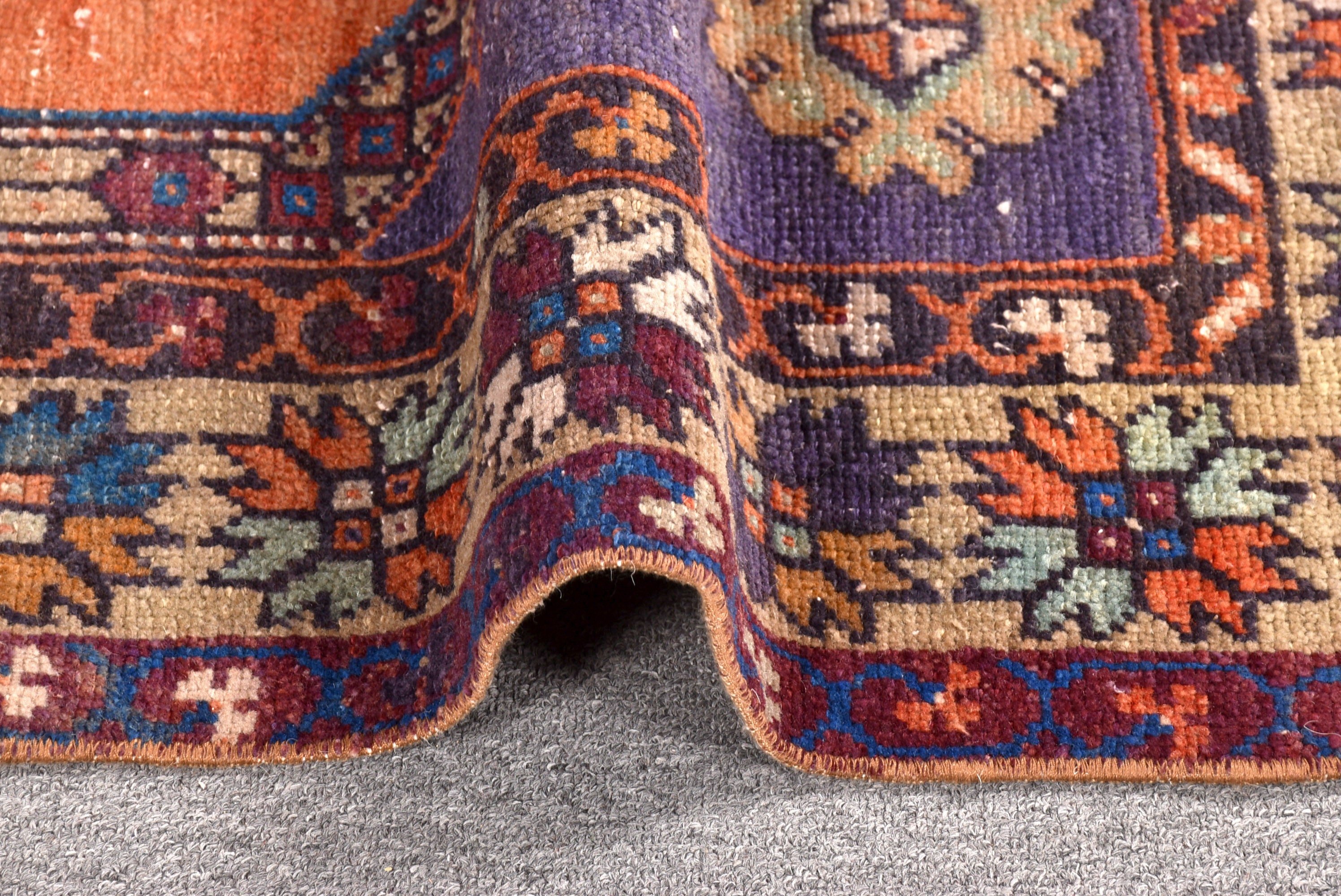 Anadolu Halısı, Mor Mutfak Halıları, Aztek Halısı, Boho Vurgulu Halı, Giriş Halısı, Vintage Halılar, Türk Halısı, Modern Halı, 3,4x5,2 ft Vurgulu Halılar