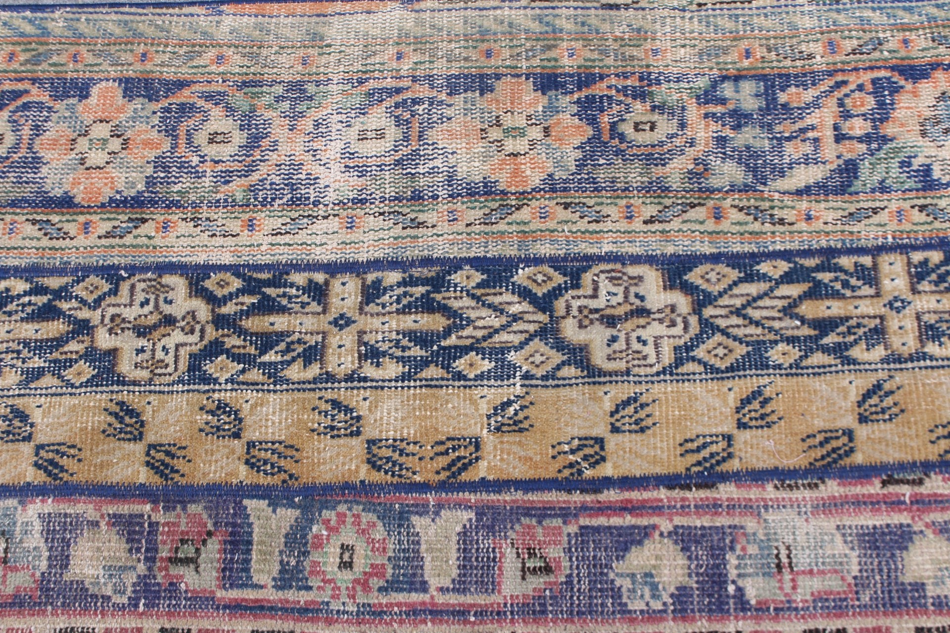 Mavi Zemin Halısı, 2.2x5.9 ft Runner Halısı, Vintage Halı, Koridor Halıları, Ev Dekorasyonu Halıları, Mutfak Halıları, Yurt Halısı, Türk Halıları