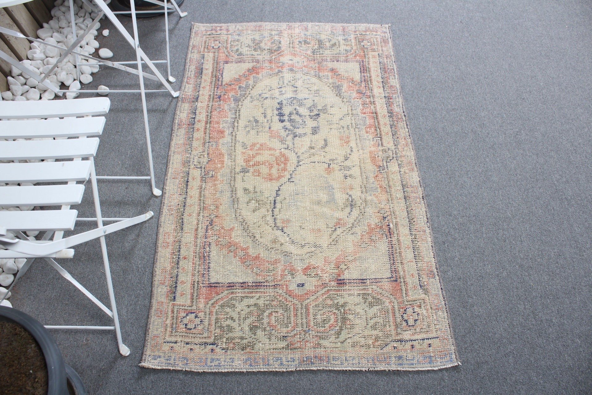 2.6x4.5 ft Small Rug, Bath Rug, Dorm Rug, Vintage Rug, Kitchen Rugs, Anatolian Rug, Antique Rug, Turkish Rugs, Orange Home Decor Rug