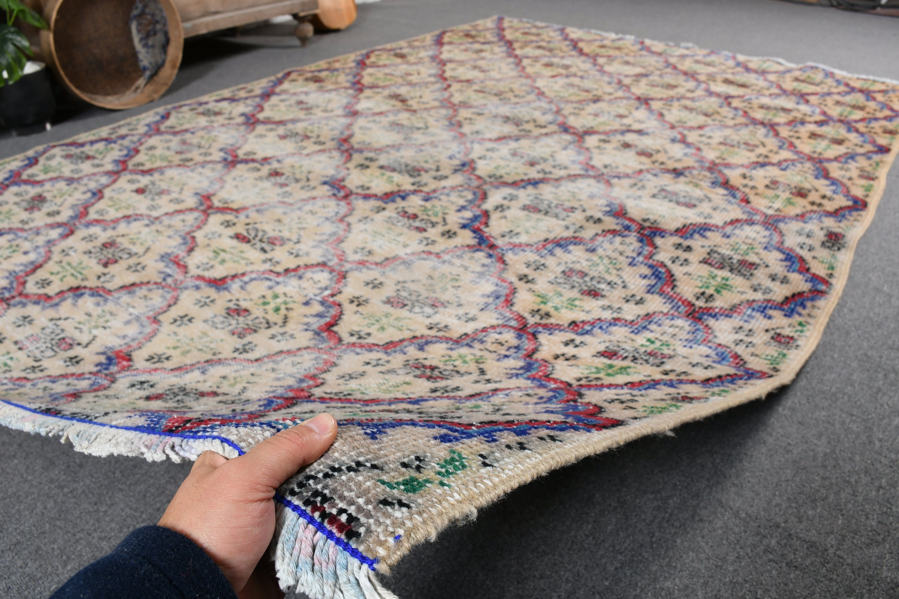 Vintage Rugs, Oriental Rugs, Flatweave Rugs, Oushak Rugs, Living Room Rugs, Turkish Rug, Brown Wool Rugs, Salon Rug, 5.7x8.6 ft Large Rug