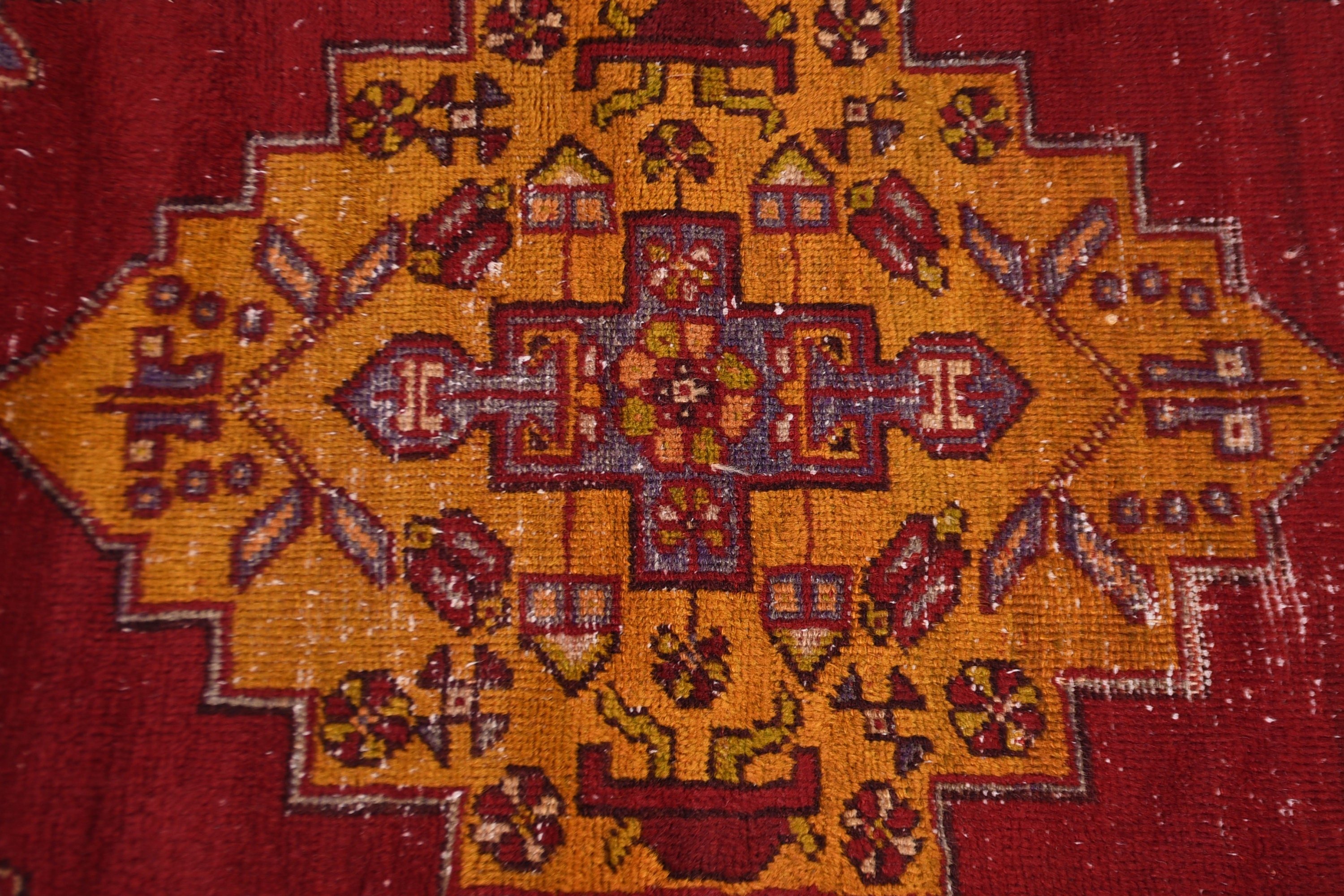 Kırmızı Yatak Odası Halısı, Türk Halısı, Vintage Halılar, 3x4,3 ft Küçük Halılar, Düz Dokuma Halı, Tribal Halı, Yatak Odası Halıları, Küçük Boho Halısı, Banyo Halıları