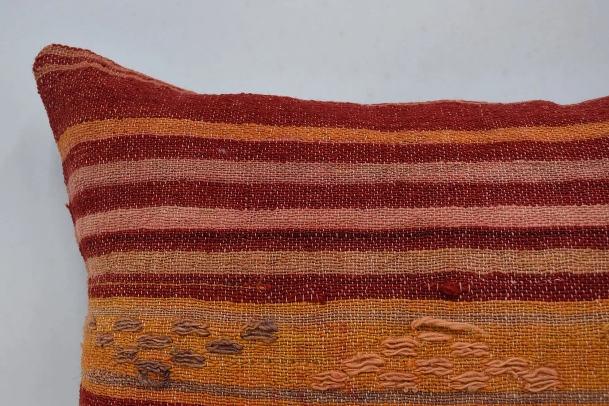 Boho Pillow Sham Cover, 16"x24" Red Cushion Case, Shabby Chic Cushion Cover, Vintage Kilim Pillow, Turkish Pillow, Luxury Pillow Case