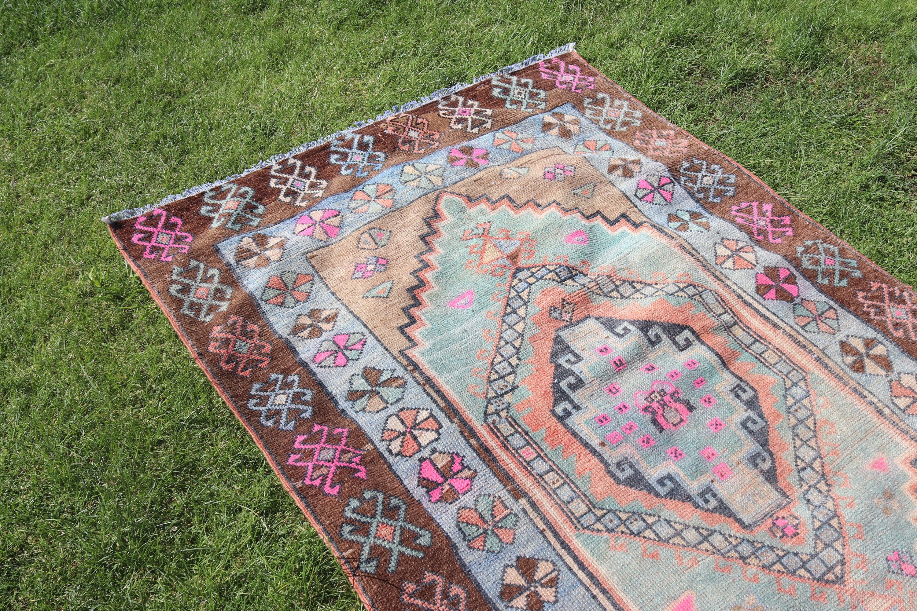 Lüks Halı, Türk Halıları, Kahverengi Fas Halısı, Boho Vurgulu Halılar, Vintage Vurgulu Halılar, 3,8x6,1 ft Aksanlı Halı, Modern Halı, Vintage Halılar