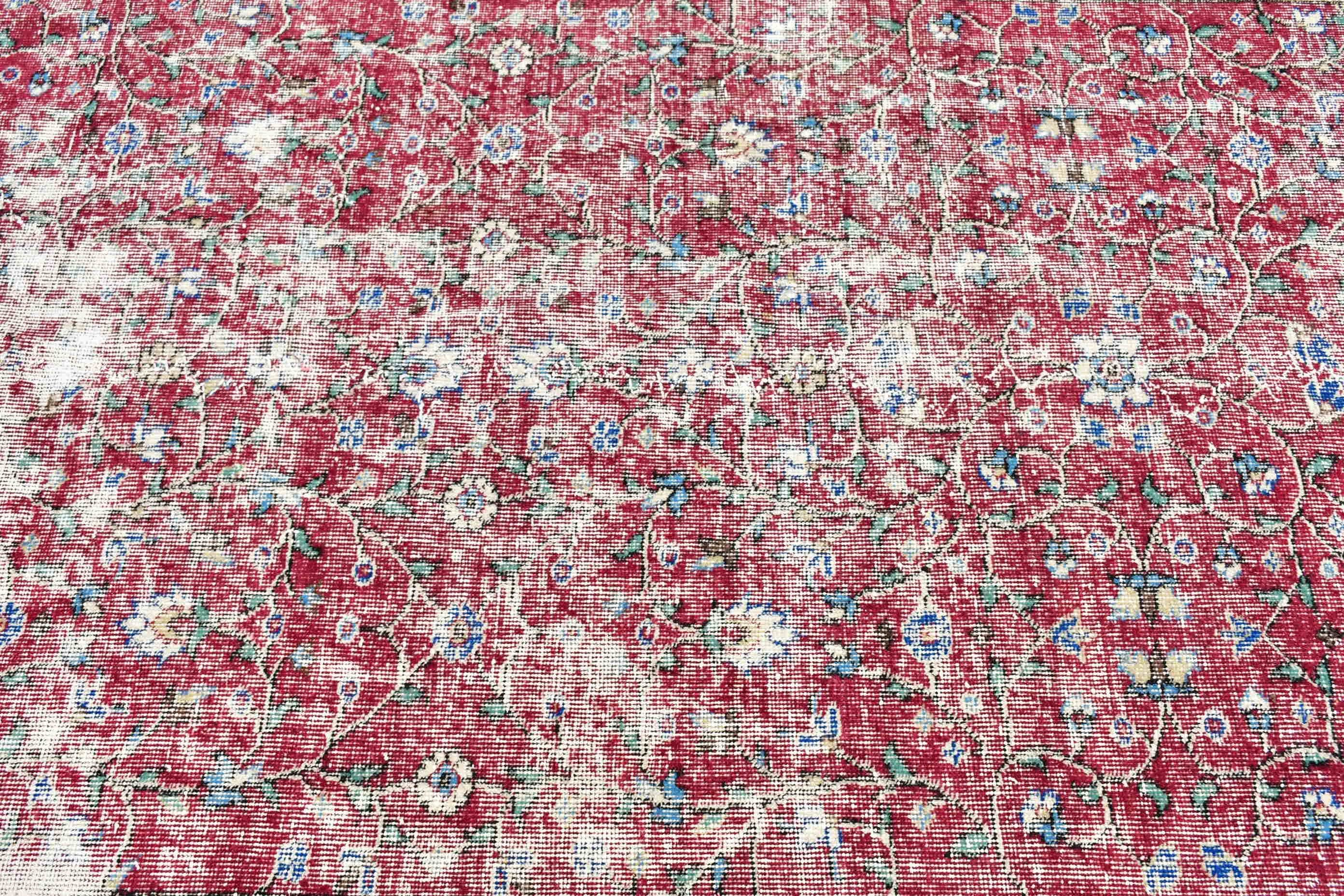 Muted Rug, 4.8x12.6 ft Runner Rug, Vintage Rug, Kitchen Rugs, Hallway Rug, Rugs for Corridor, Turkish Rugs, Moroccan Rugs, Red Oriental Rug