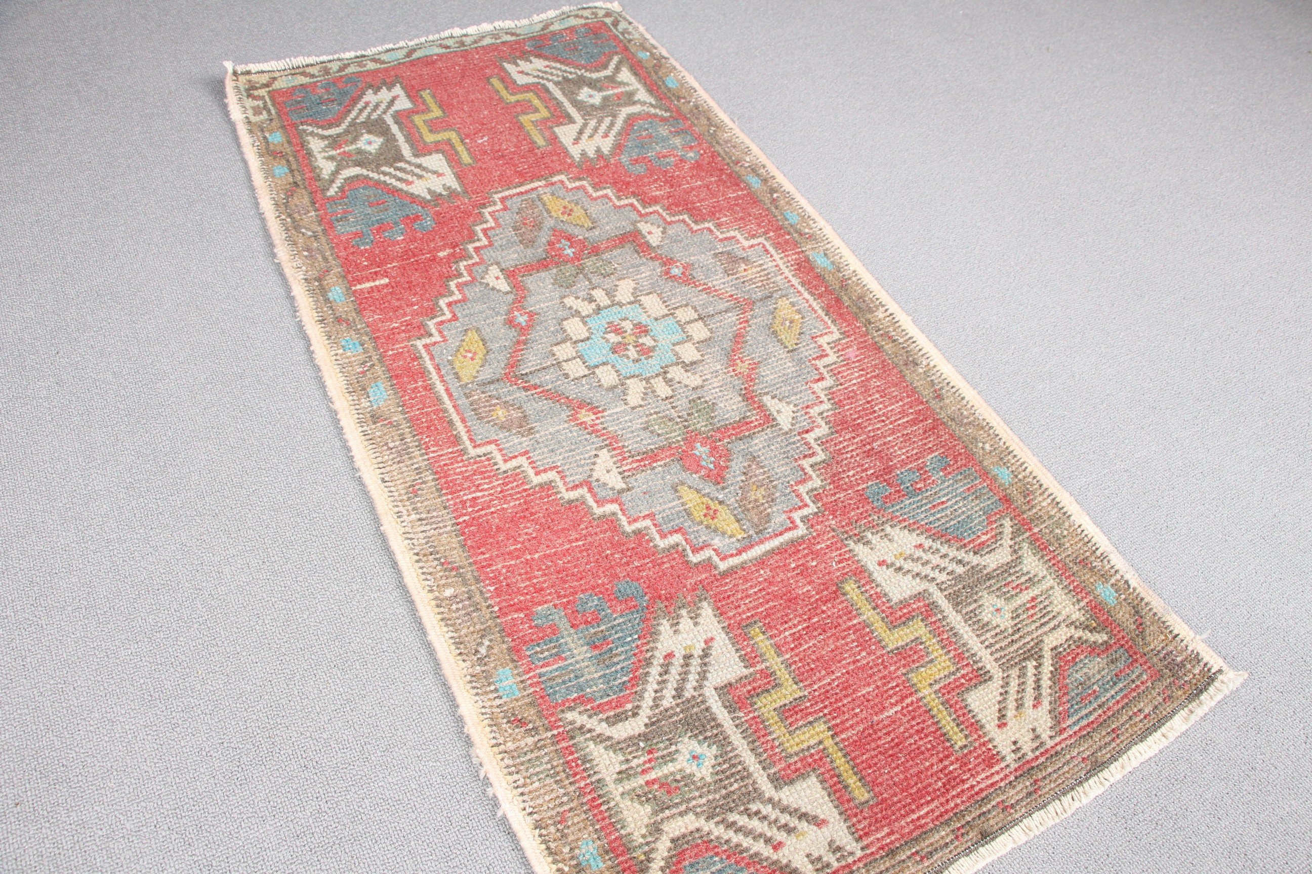 Banyo Halıları, Kırmızı Mutfak Halısı, Çocuk Halısı, Türk Halısı, Vintage Halı, 1.6x3.3 ft Küçük Halı, Fas Halısı, Oryantal Halı, Yatak Odası Halıları