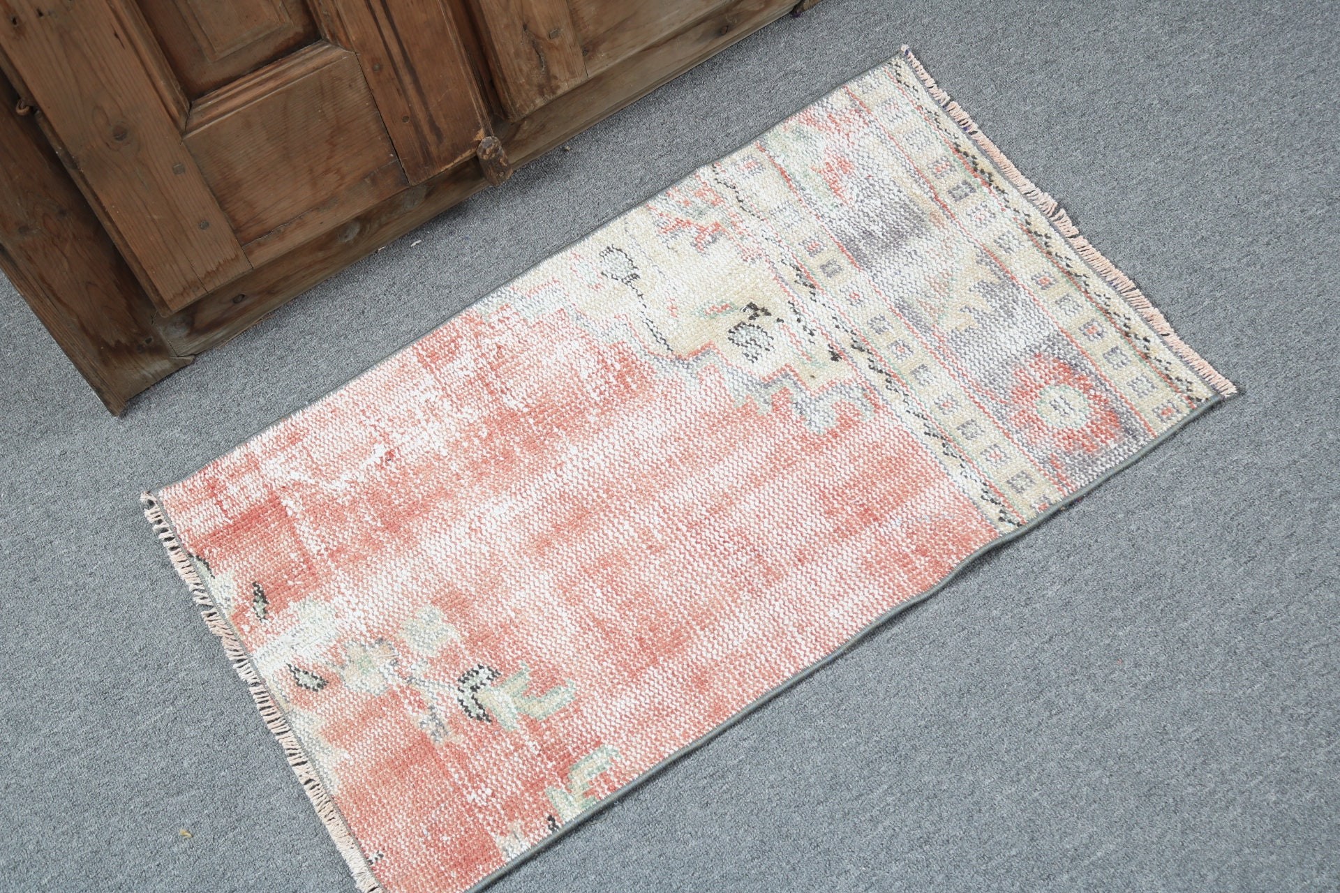 Door Mat Rugs, Vintage Rugs, Modern Rugs, Bedroom Rug, Orange  1.6x2.7 ft Small Rug, Turkish Rugs, Floor Rug, Kitchen Rugs