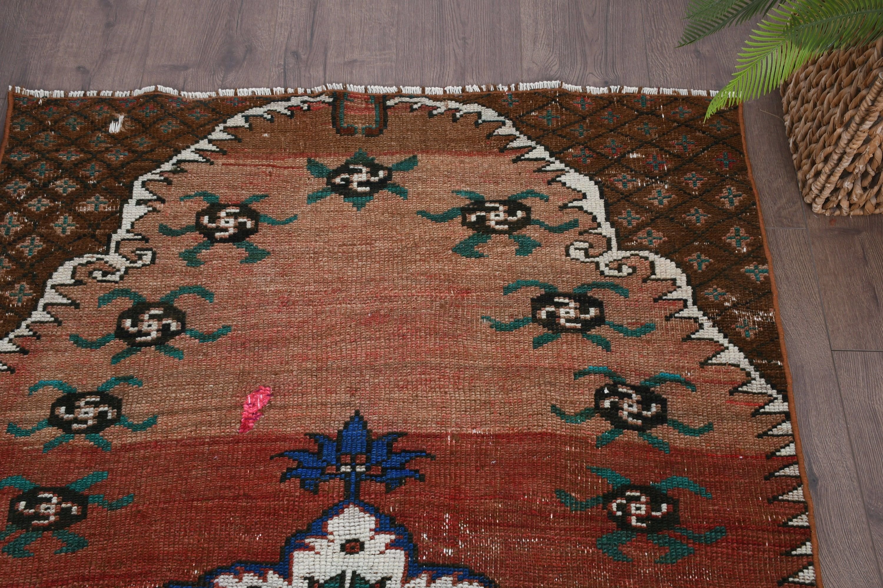 Nursery Rug, Vintage Rug, Wool Rugs, Floor Rugs, 3.5x7.1 ft Area Rugs, Rugs for Area, Living Room Rugs, Red Oriental Rug, Turkish Rug