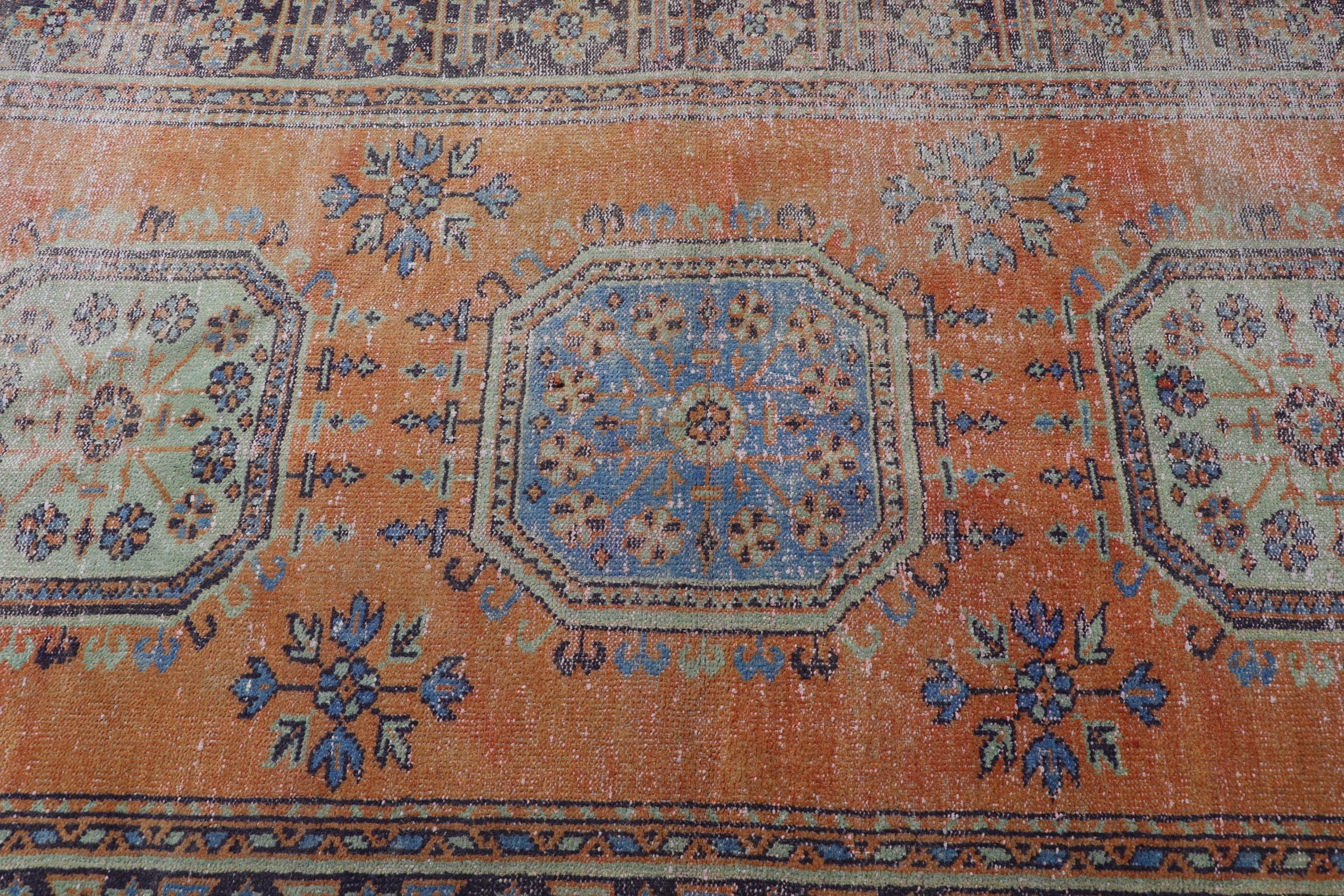 Corridor Rug, Orange  4.2x11.7 ft Runner Rug, Moroccan Rugs, Rugs for Corridor, Vintage Rugs, Turkish Rug, Anatolian Rugs