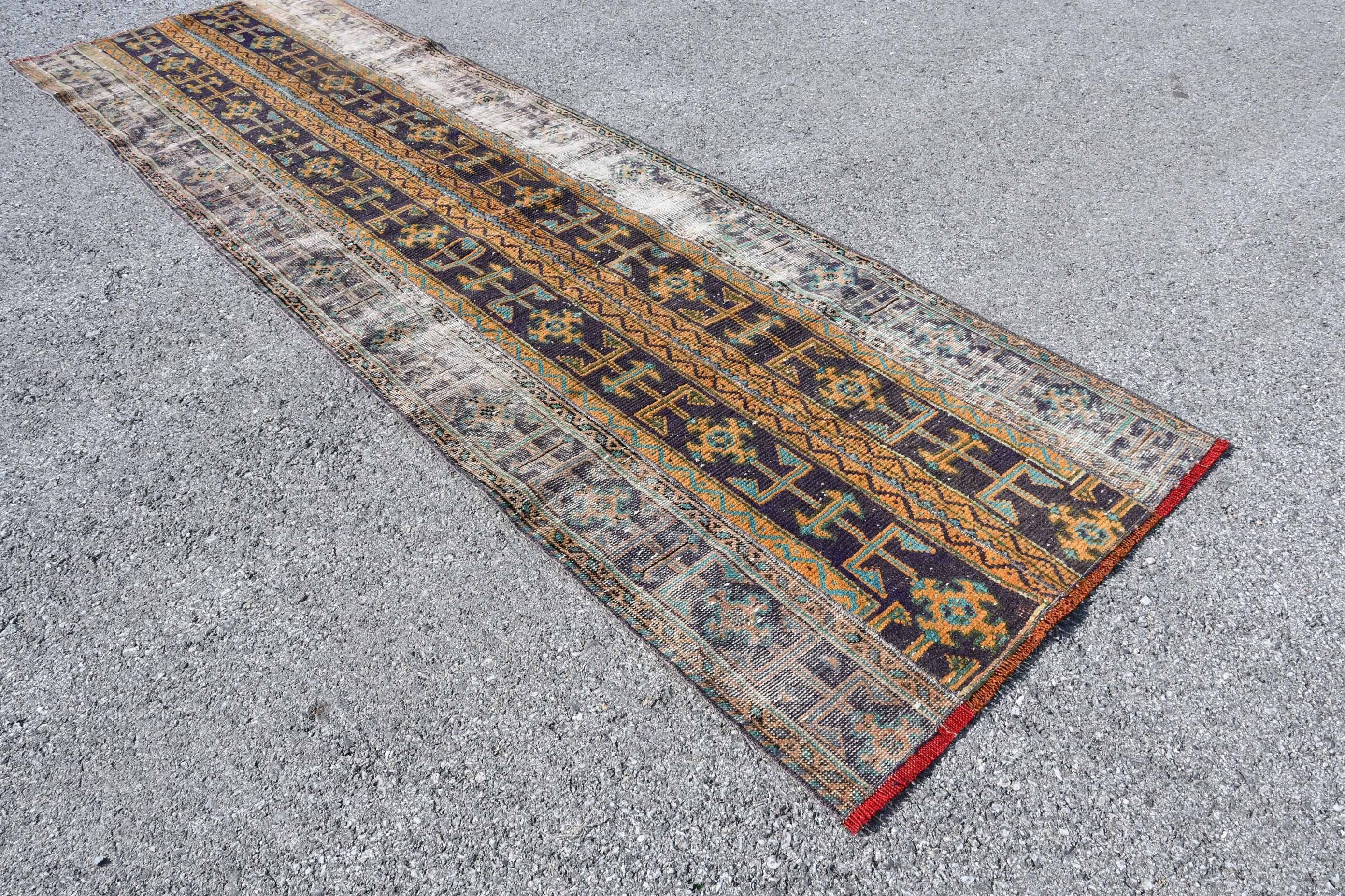 Nomadic Rugs, Kitchen Rug, Corridor Rug, Floor Rugs, Oriental Rugs, Turkish Rugs, Orange Moroccan Rug, Vintage Rug, 3.2x10.3 ft Runner Rug