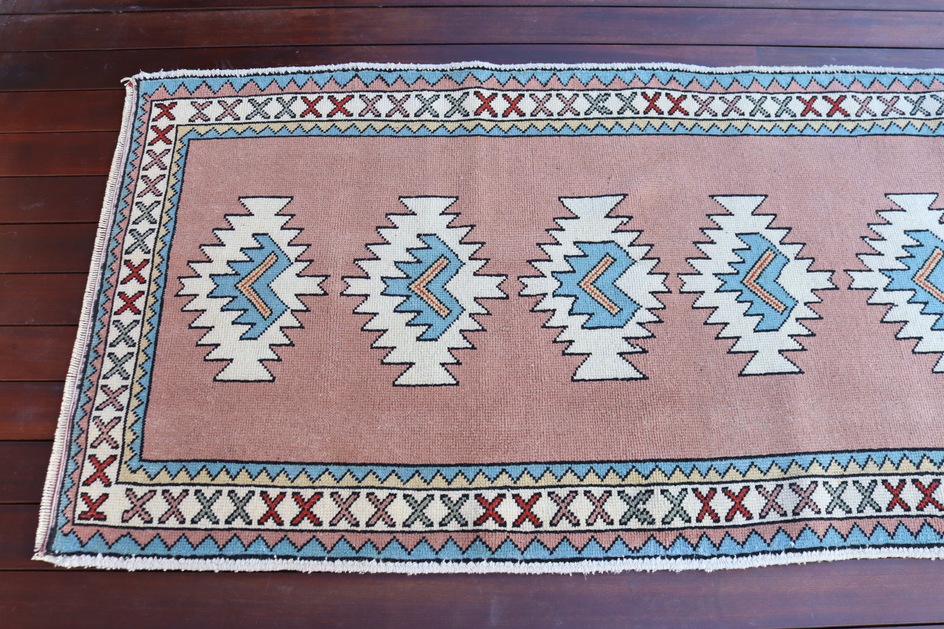 Oushak Halıları, Kahverengi Antika Halılar, Vintage Yolluk Halısı, Vintage Halı, 2.9x10.2 ft Yolluk Halısı, Türk Halısı, Lüks Halılar, Koşucu Halıları