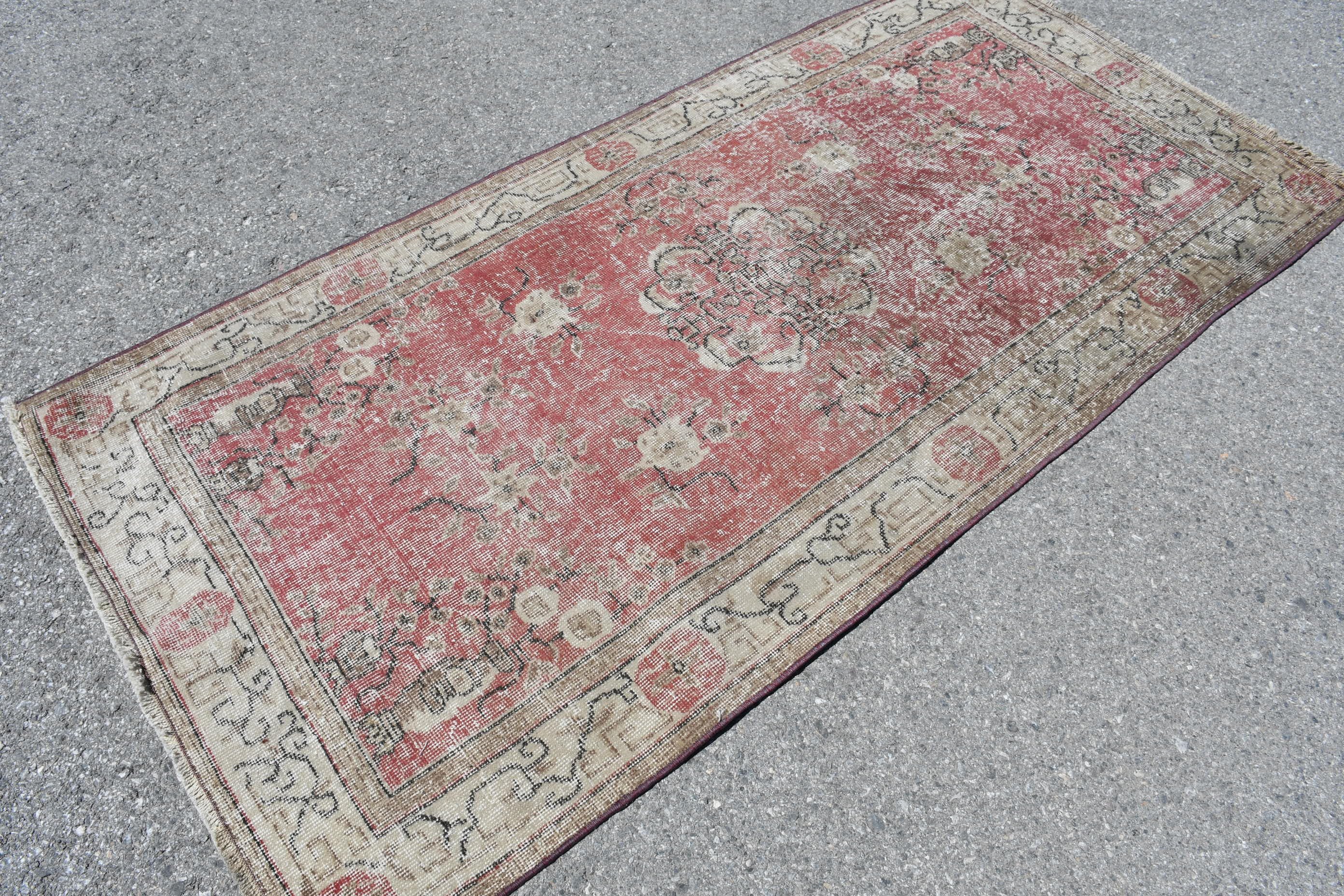 Bedroom Rug, 3.5x7.2 ft Area Rugs, Floor Rugs, Oriental Rug, Custom Rugs, Rugs for Dining Room, Red Oriental Rugs, Vintage Rug, Turkish Rug