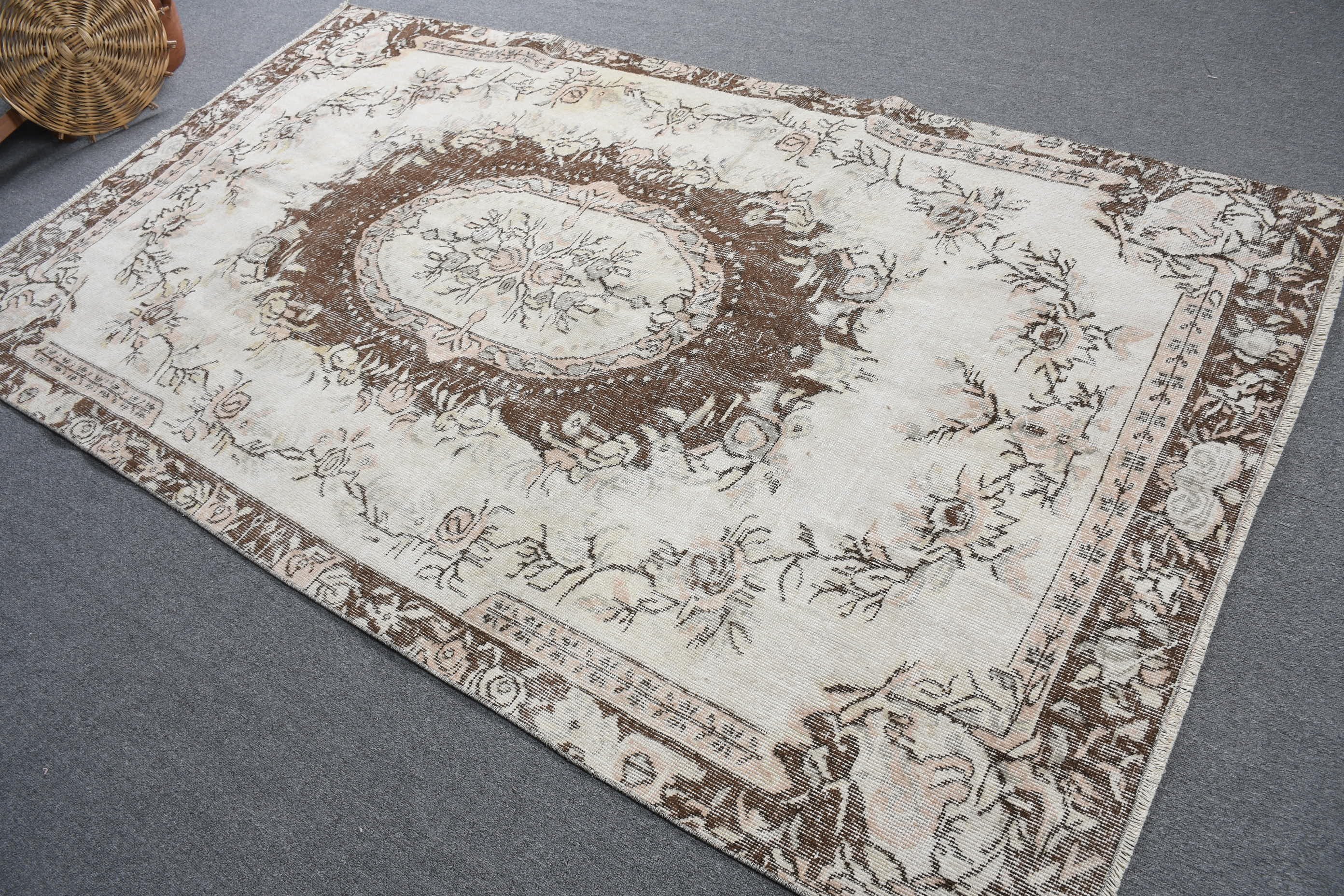 Living Room Rug, Bedroom Rug, Boho Rug, Beige Oriental Rug, Anatolian Rug, Turkish Rugs, Vintage Rug, 5.1x8.9 ft Large Rugs