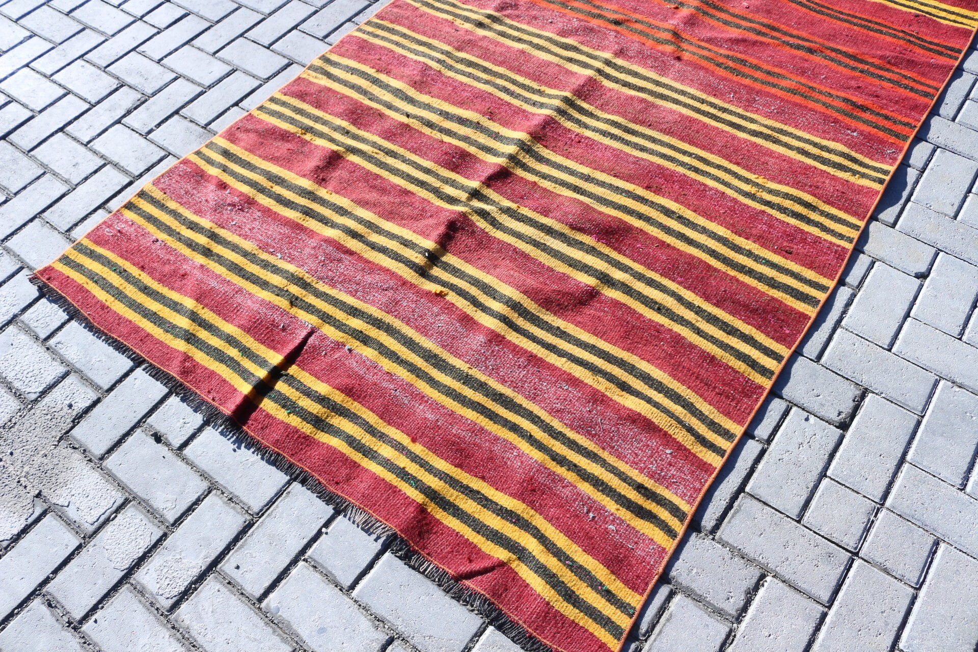 Kırmızı Oryantal Kilim, Oturma Odası Kilim, 132x261 cm Oturma odası Kilim, Yer Kilim, Anadolu Kilim, Oturma odası Kilim, Nostaljik Kilim