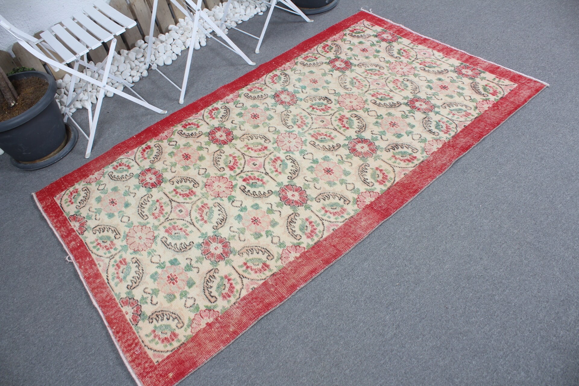 3.8x6.6 ft Area Rug, Turkish Rug, Bedroom Rugs, Rugs for Nursery, Beige Home Decor Rug, Dining Room Rug, Vintage Rug, Wedding Rug, Cool Rug