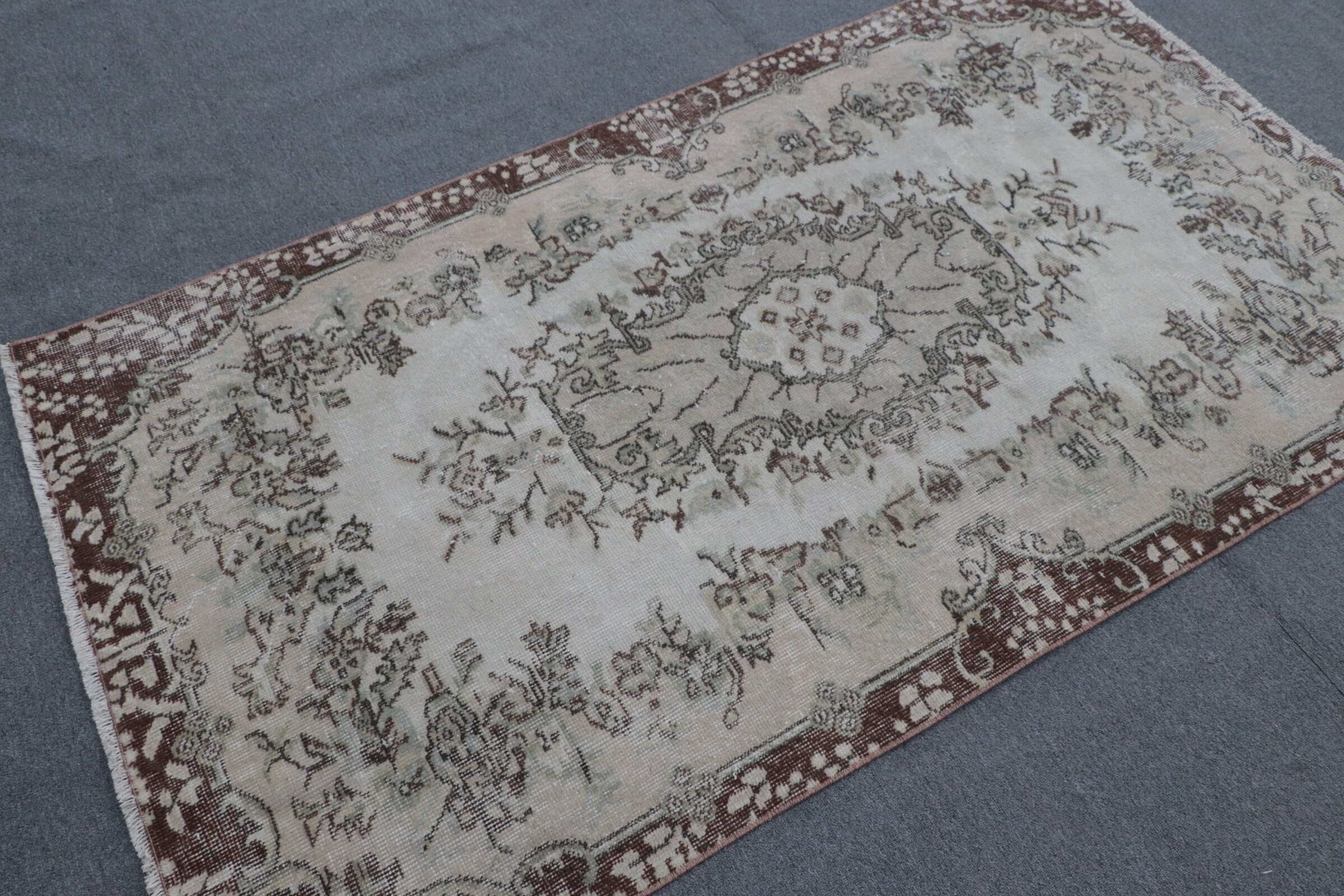 Vintage Halılar, Yün Halı, 3,6x6,5 ft Accent Halı, Mutfak Halıları, Bej Yün Halı, Çocuk Odası Halısı, Türk Halısı, Çocuk Odası Halıları, Harika Halılar