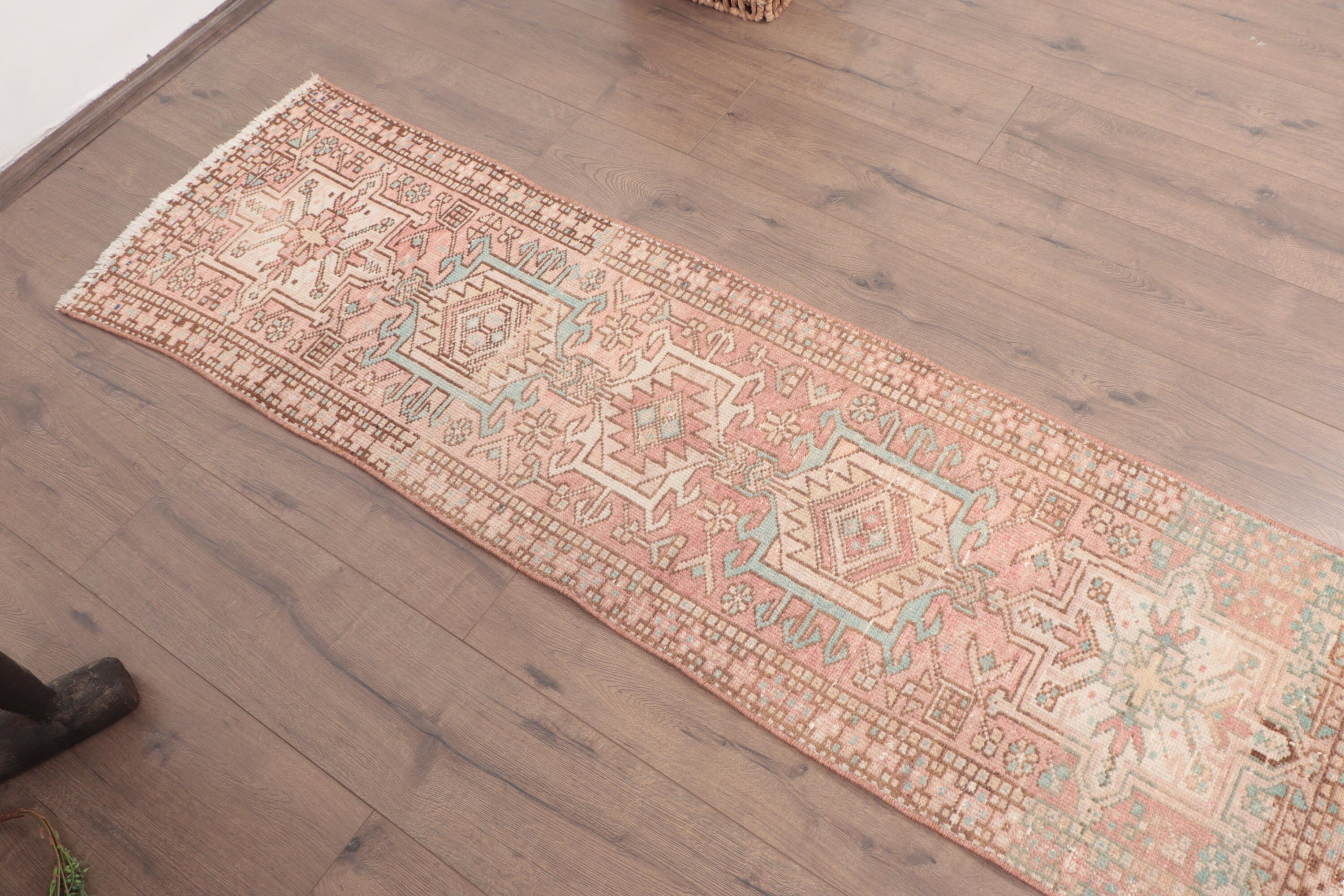 Pink Antique Rugs, Kitchen Rugs, Vintage Rugs, Vintage Runner Rug, Turkish Rugs, 1.6x5.5 ft Runner Rug, Hallway Rug, Handwoven Rug