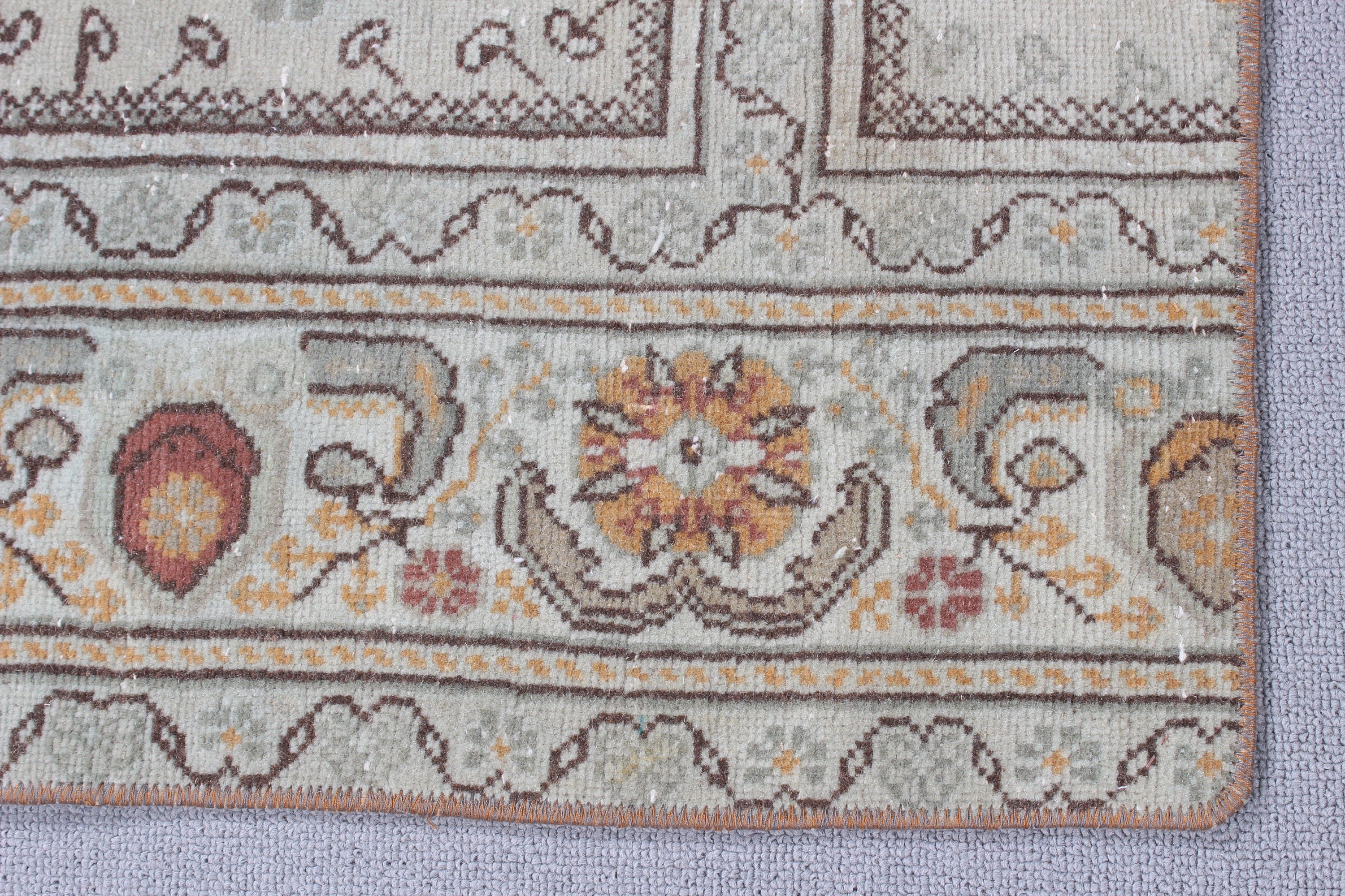 Türk Halısı, Küçük Alan Halısı, Organik Halı, Banyo Halıları, Yeşil Boho Halısı, Geometrik Halılar, Harika Halılar, 1.4x2.6 ft Küçük Halılar, Vintage Halı