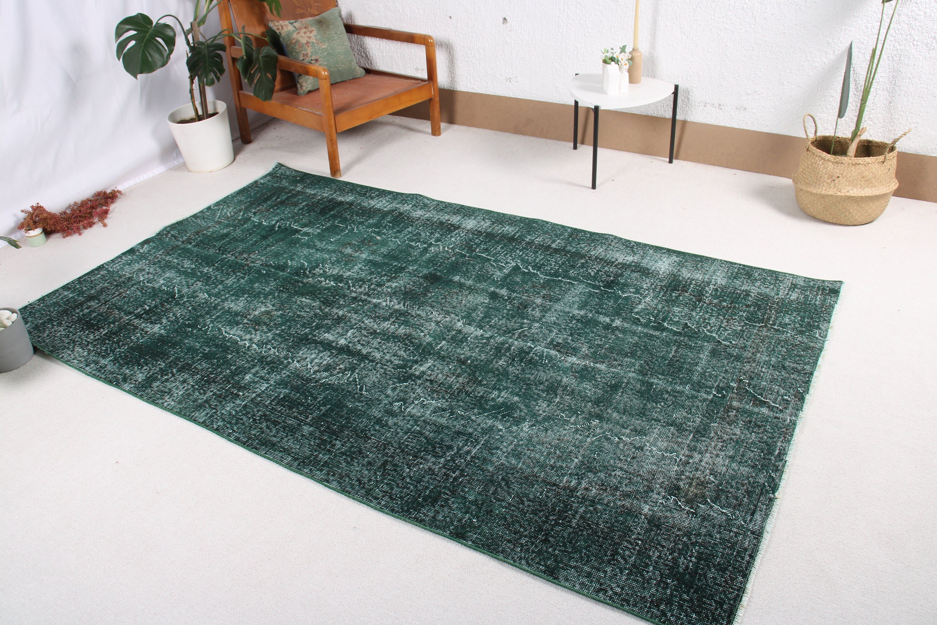 Nursery Rug, Vintage Rug, Bedroom Rug, Statement Rug, Aesthetic Rug, Green Oriental Rug, 4.8x8.1 ft Area Rugs, Turkish Rug, Living Room Rug