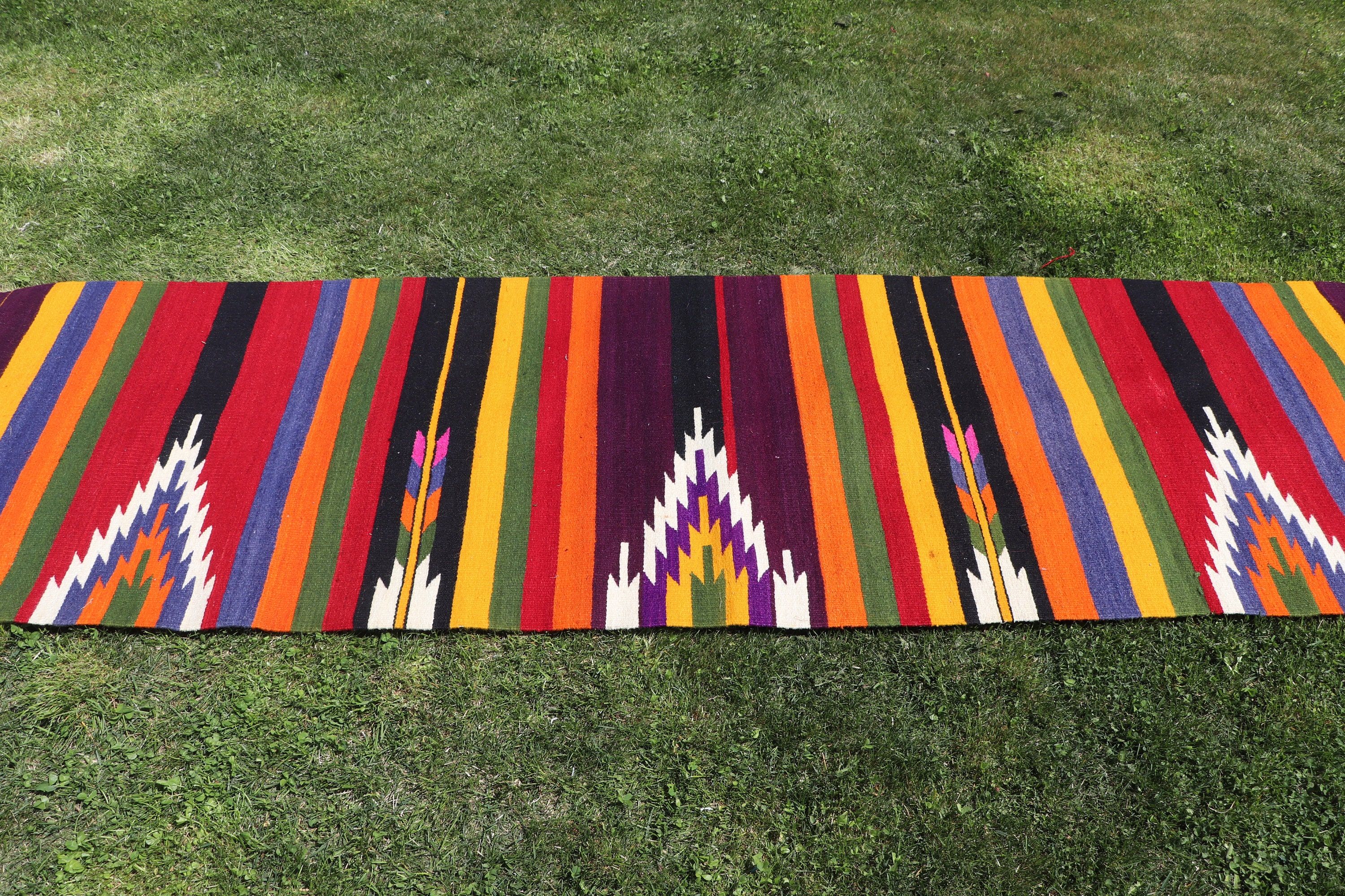 Beni Ourain Runner Halı, Vintage Halı, Mor Yatak Odası Halıları, Türk Halıları, Boho Halı, Yer Halısı, Kilim, 2.6x8.9 ft Runner Halı