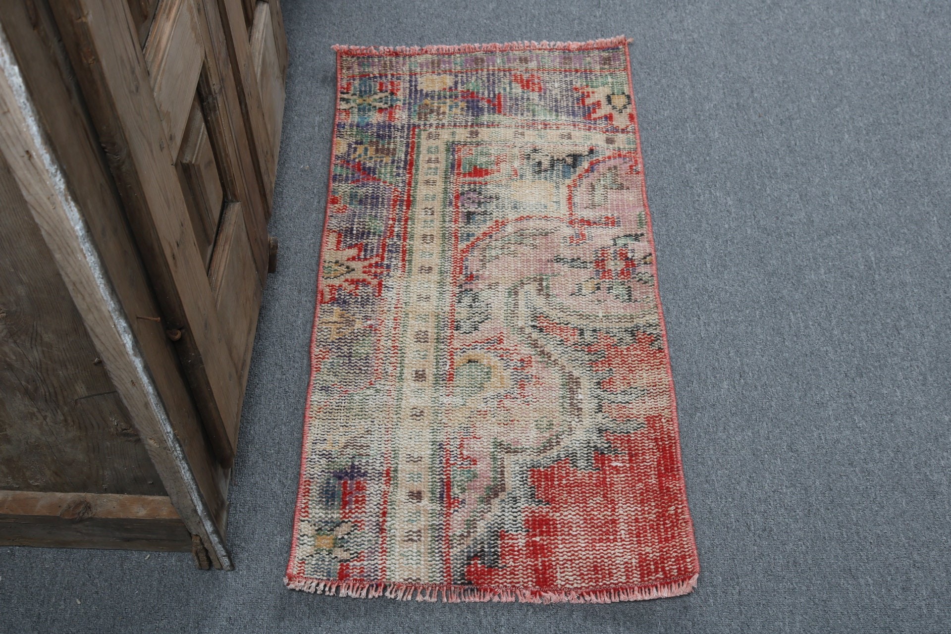 Modern Halı, Anadolu Halıları, Bej Antika Halı, 1,5x3,1 ft Küçük Halılar, Lüks Halı, Türk Halıları, Vintage Halı, Küçük Alan Halıları, Kapı Paspas Halıları