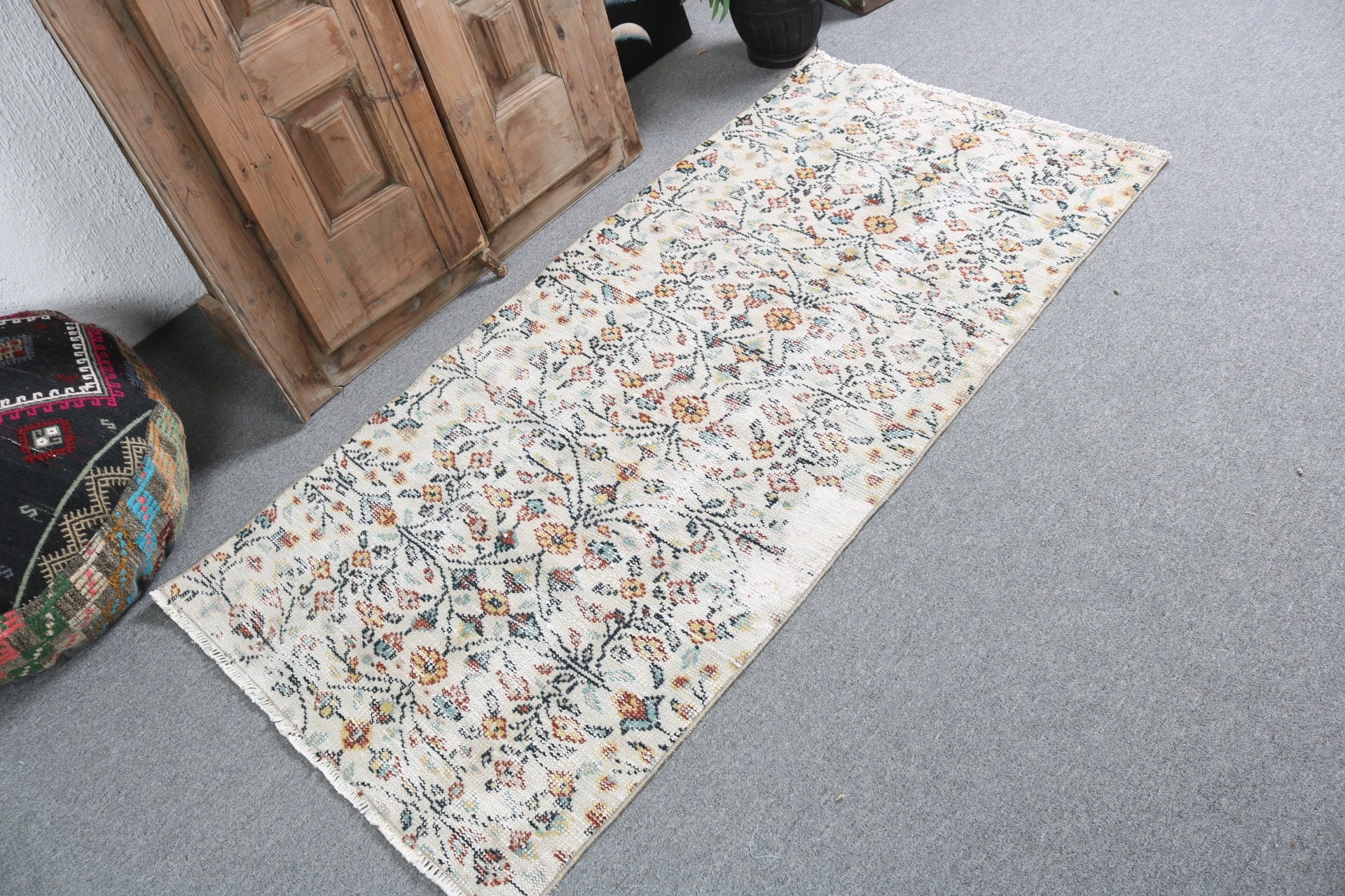 Beige Flatweave Rugs, Antique Rugs, Turkish Rug, Vintage Rugs, Entry Rug, 2.6x5.4 ft Small Rug, Car Mat Rug, Rugs for Bath, Kitchen Rug