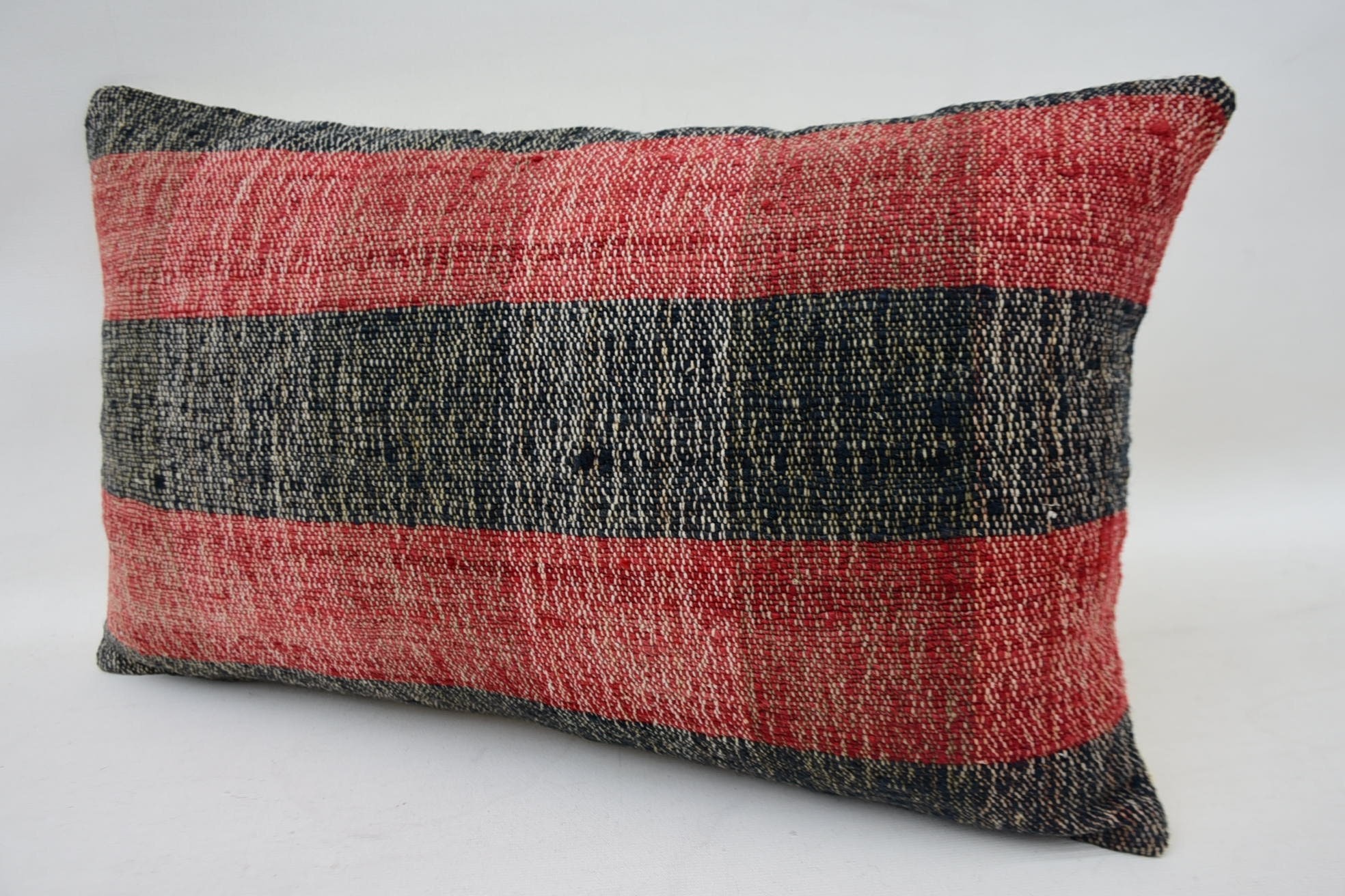 Goblen Yastık Kılıfı, Kanepe Yastık, 12"x20" Mavi Yastık Kılıfı, Deniz Atma Minderi, Kilim Minder Sham, Vintage Yastık