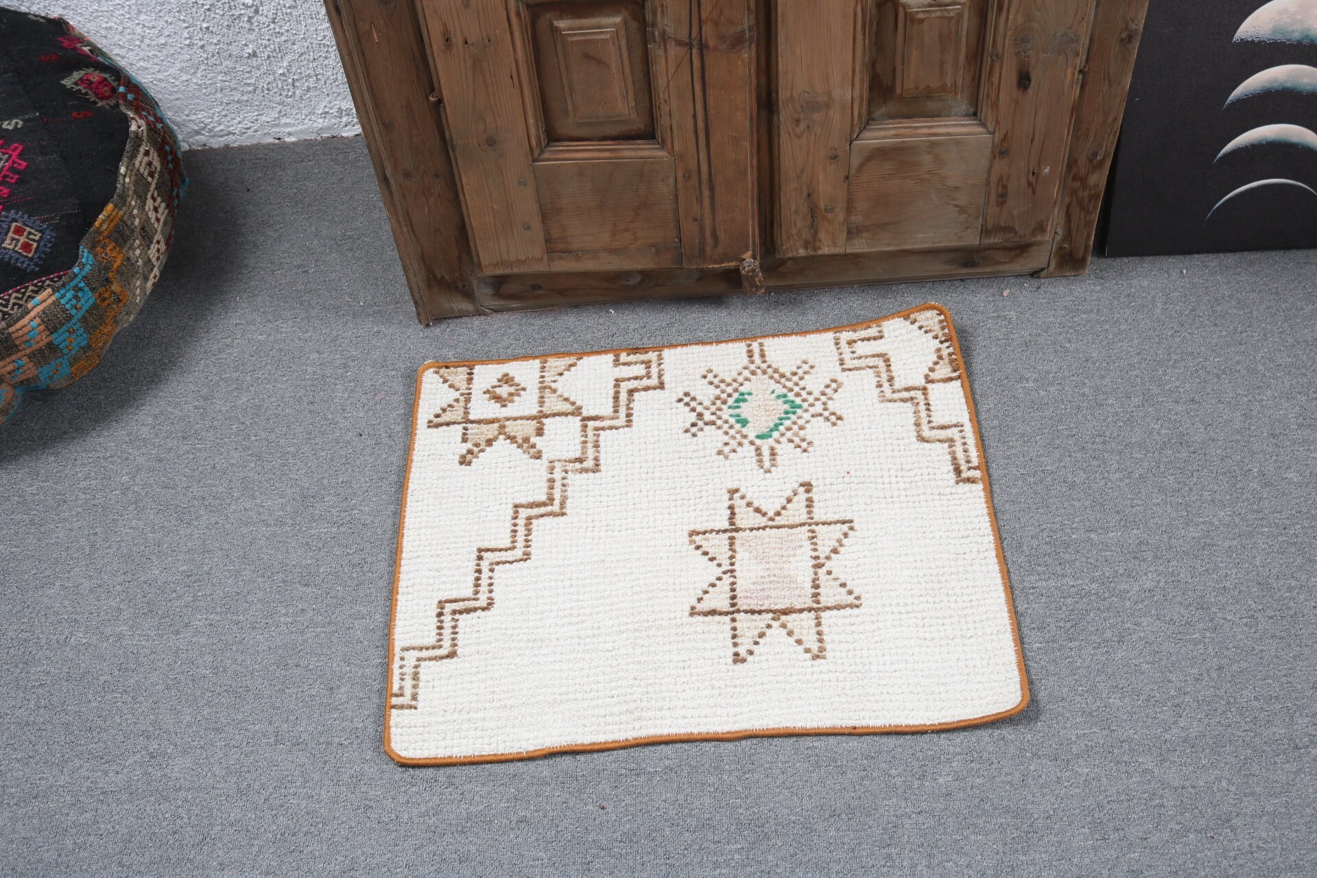 Modern Rugs, Vintage Rugs, Nursery Rugs, Turkish Rugs, Beige Bedroom Rugs, Door Mat Rug, Cool Rugs, Geometric Rug, 1.8x2.2 ft Small Rug