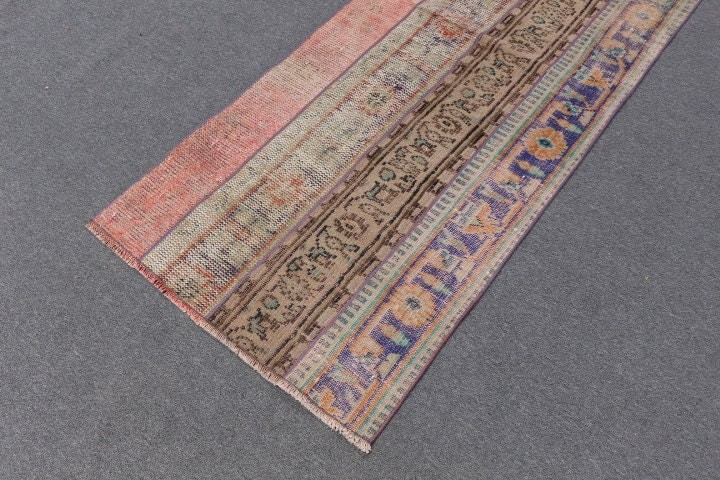 Anatolian Rug, Vintage Rugs, Rugs for Hallway, Kitchen Rugs, 2.7x7 ft Runner Rug, Bedroom Rugs, Turkish Rugs, Blue Wool Rug, Outdoor Rug