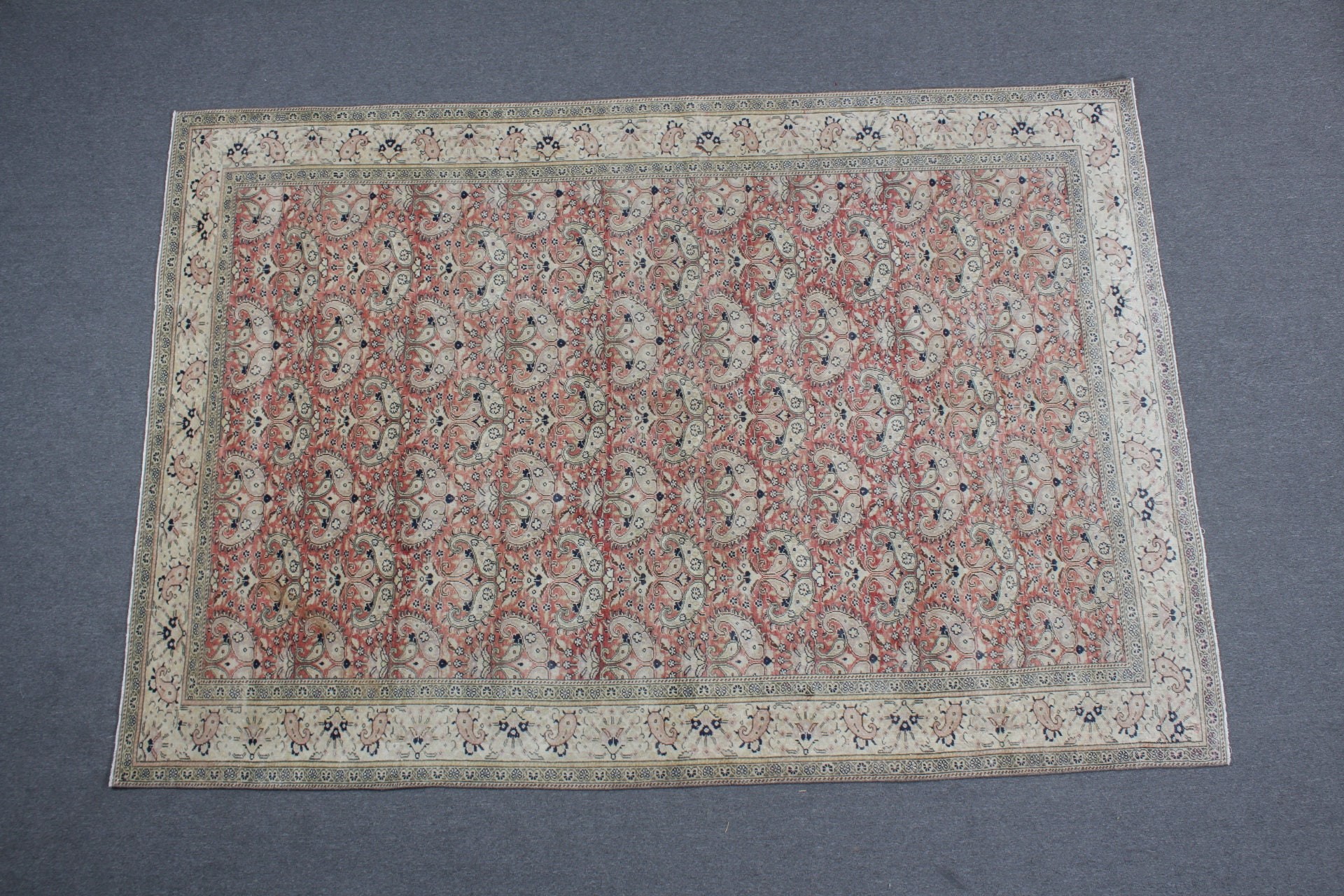 Yemek Odası Halıları, Oushak Halısı, Yatak Odası Halısı, Pembe Yer Halısı, Türk Halıları, Parlak Halı, 6,3x9,3 ft Büyük Halı, Vintage Halı, Oryantal Halılar