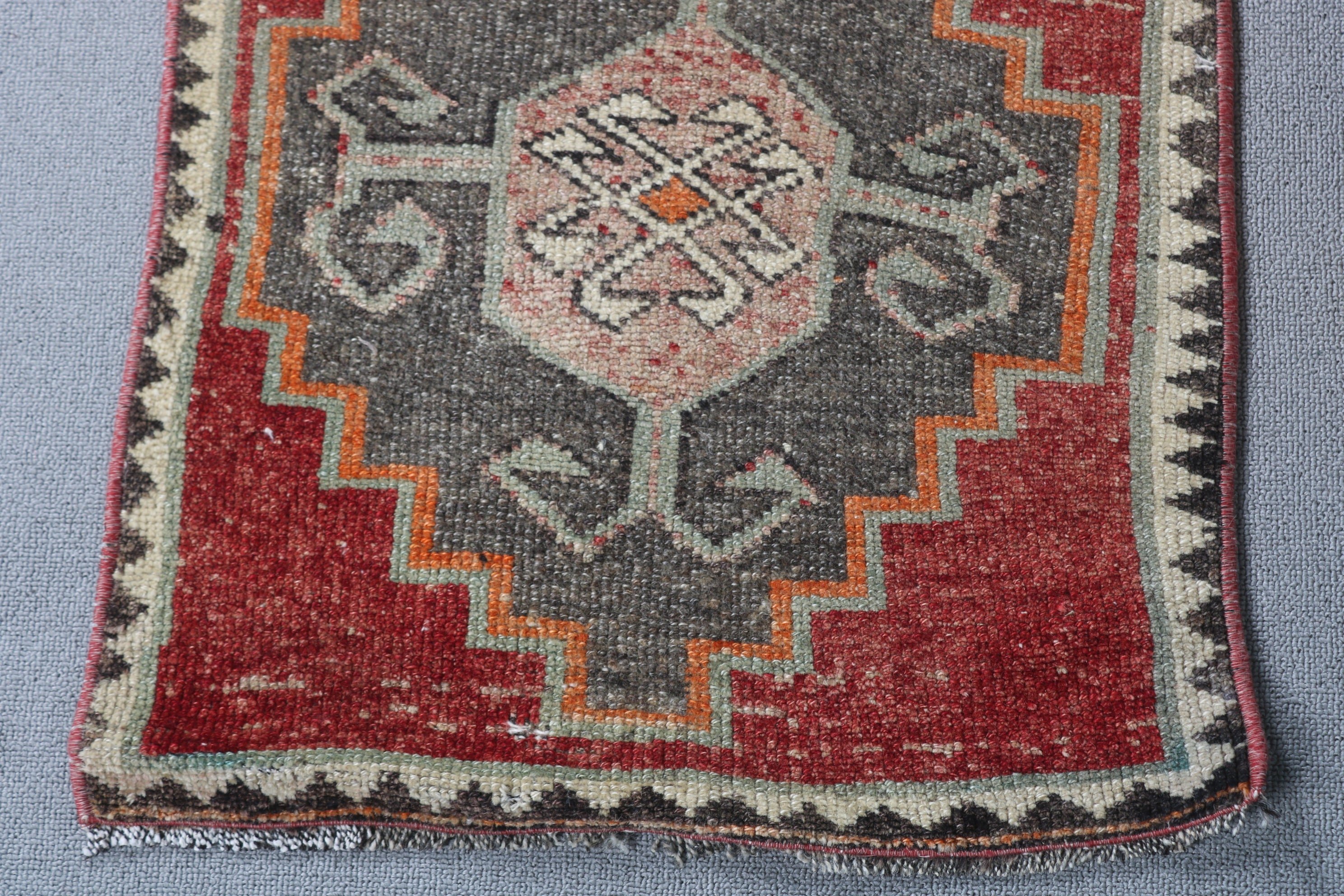Turkish Rugs, Car Mat Rugs, Tribal Rug, Bedroom Rug, Door Mat Rug, Red Wool Rugs, Home Decor Rug, 1.6x3.4 ft Small Rug, Vintage Rug