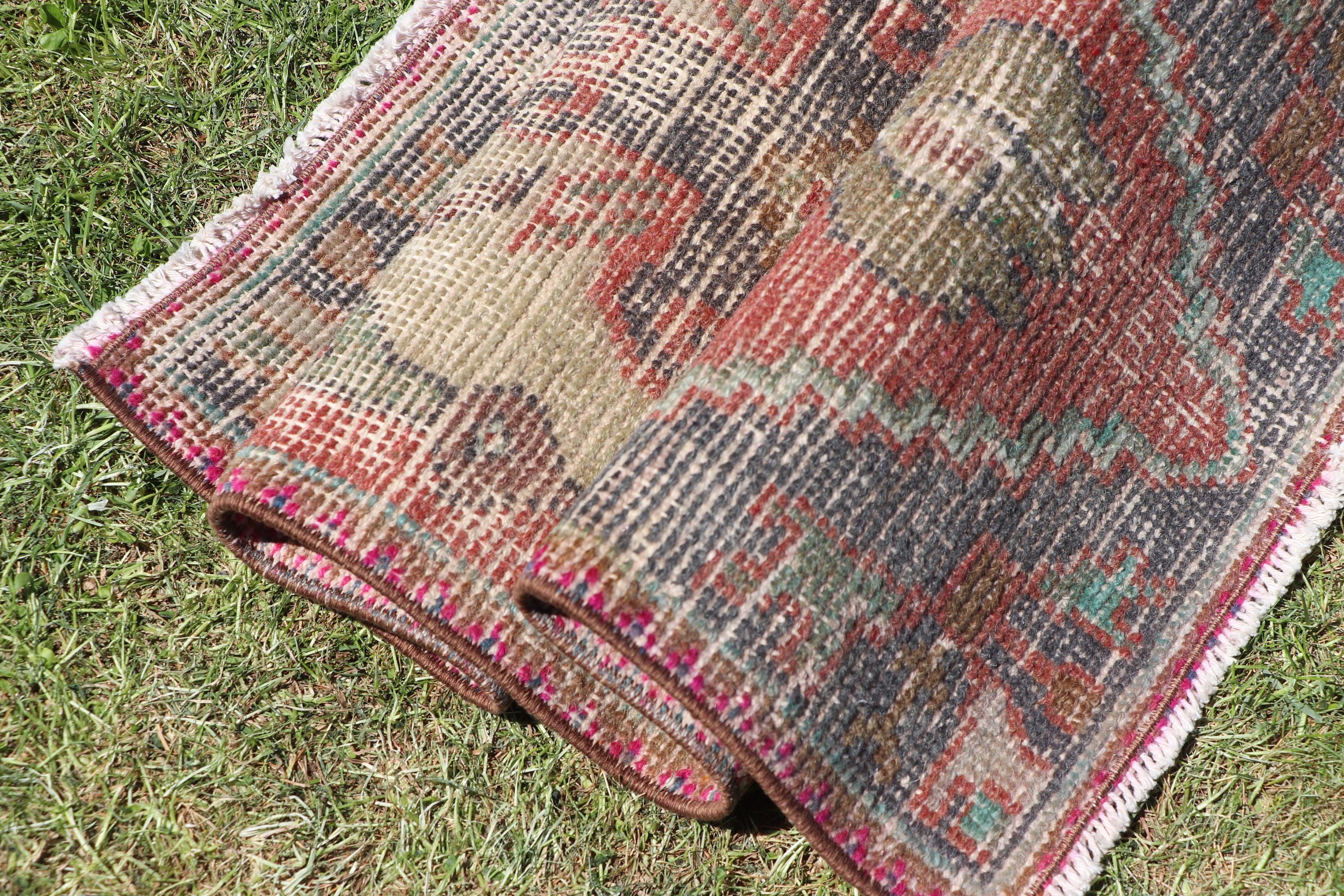 Vintage Rugs, Orange Oushak Rugs, Kitchen Rugs, Turkish Rug, 1.4x3.1 ft Small Rugs, Nursery Rugs, Small Vintage Rugs, Wool Rug, Floor Rugs