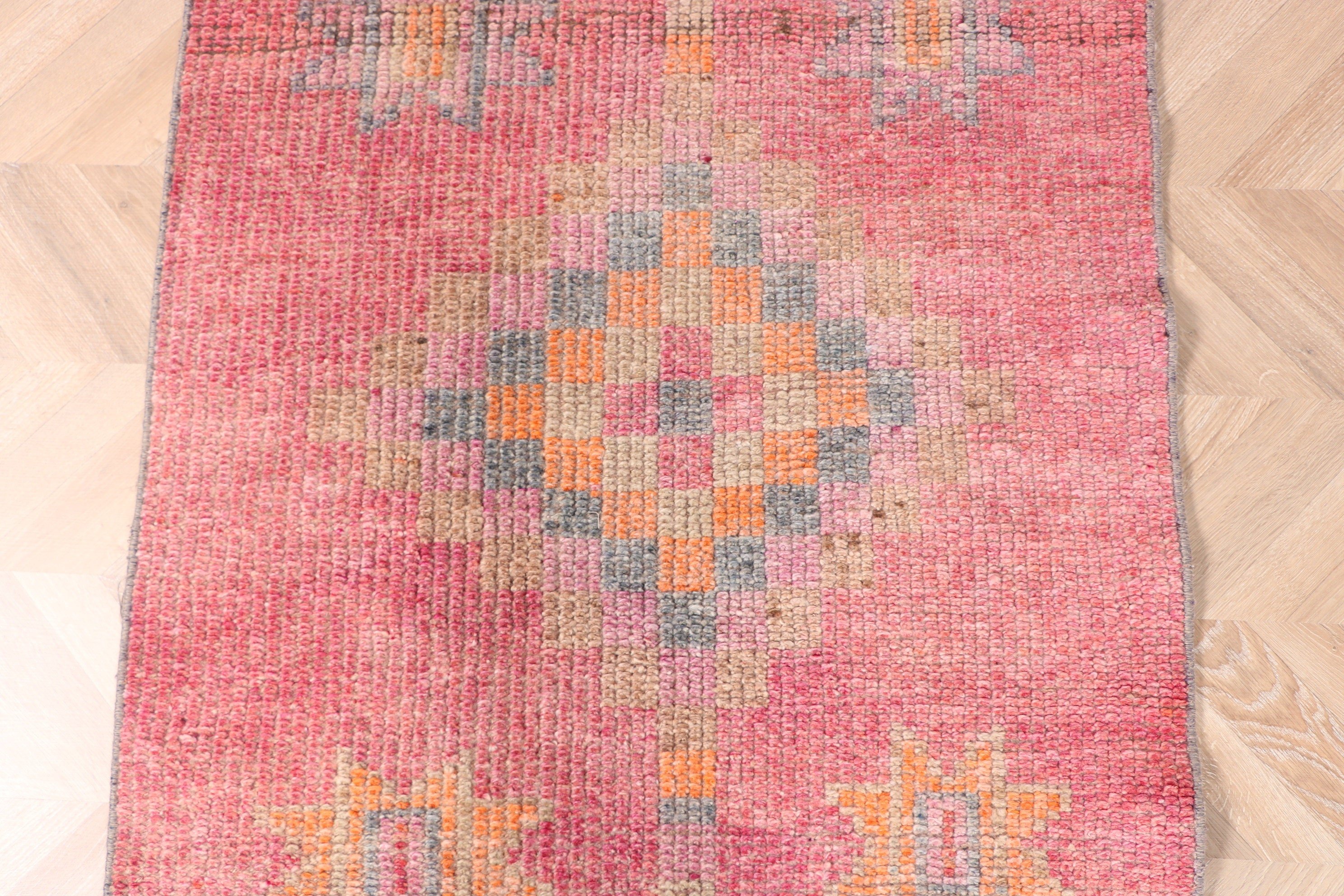 Yatak Odası Halısı, 2.9x8.5 ft Runner Halısı, Vintage Halılar, Koridor Halıları, Türk Halıları, Vintage Runner Halıları, Pembe Oryantal Halı, Fas Halısı