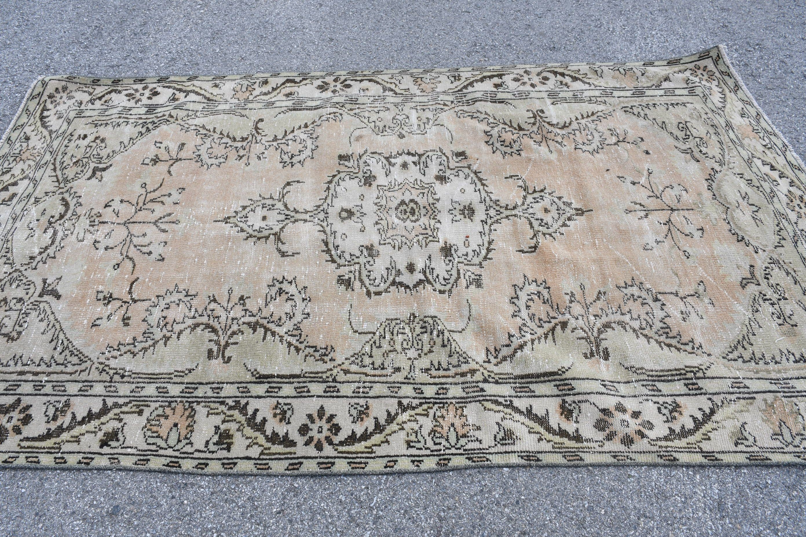 Bedroom Rug, Antique Rug, Turkish Rugs, Beige Kitchen Rug, Vintage Rug, Salon Rug, Old Rug, Wool Rug, Rugs for Salon, 4.9x8.4 ft Large Rugs