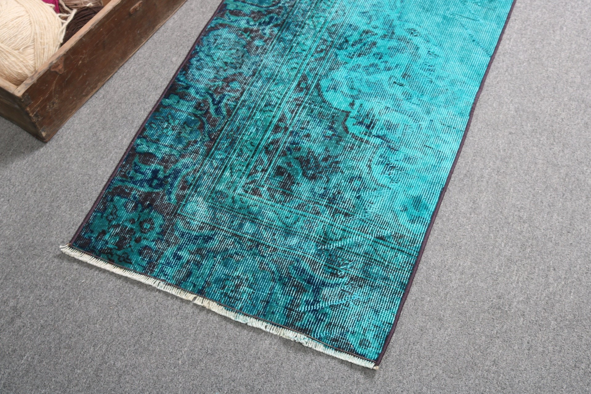 Vintage Rug, Boho Rug, Turkish Rugs, Car Mat Rugs, Green Oriental Rugs, Moroccan Rug, 2x3.1 ft Small Rug, Bath Rug, Rugs for Small Boho